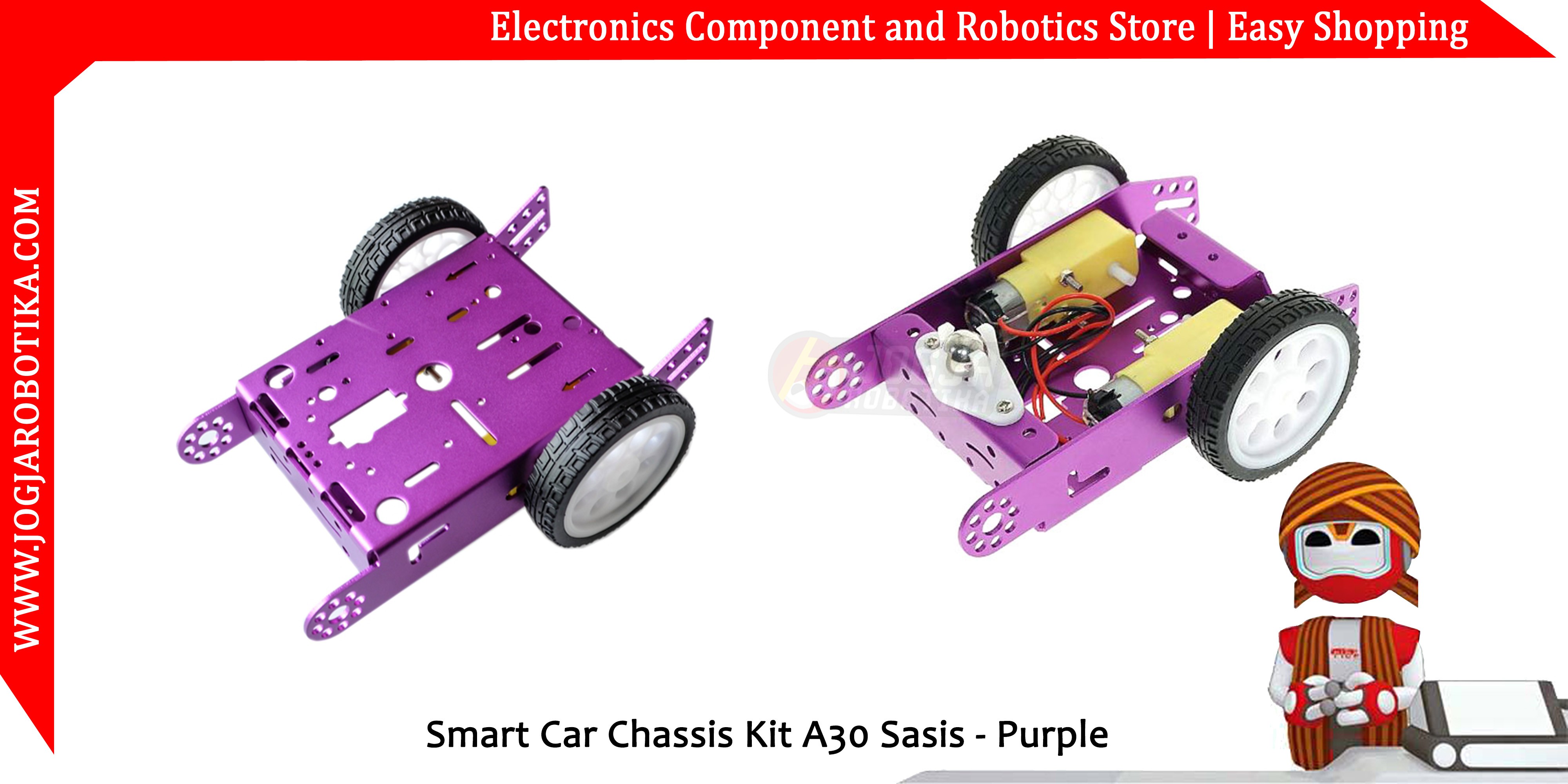 Smart Car Chassis Kit A30 Sasis - Ungu