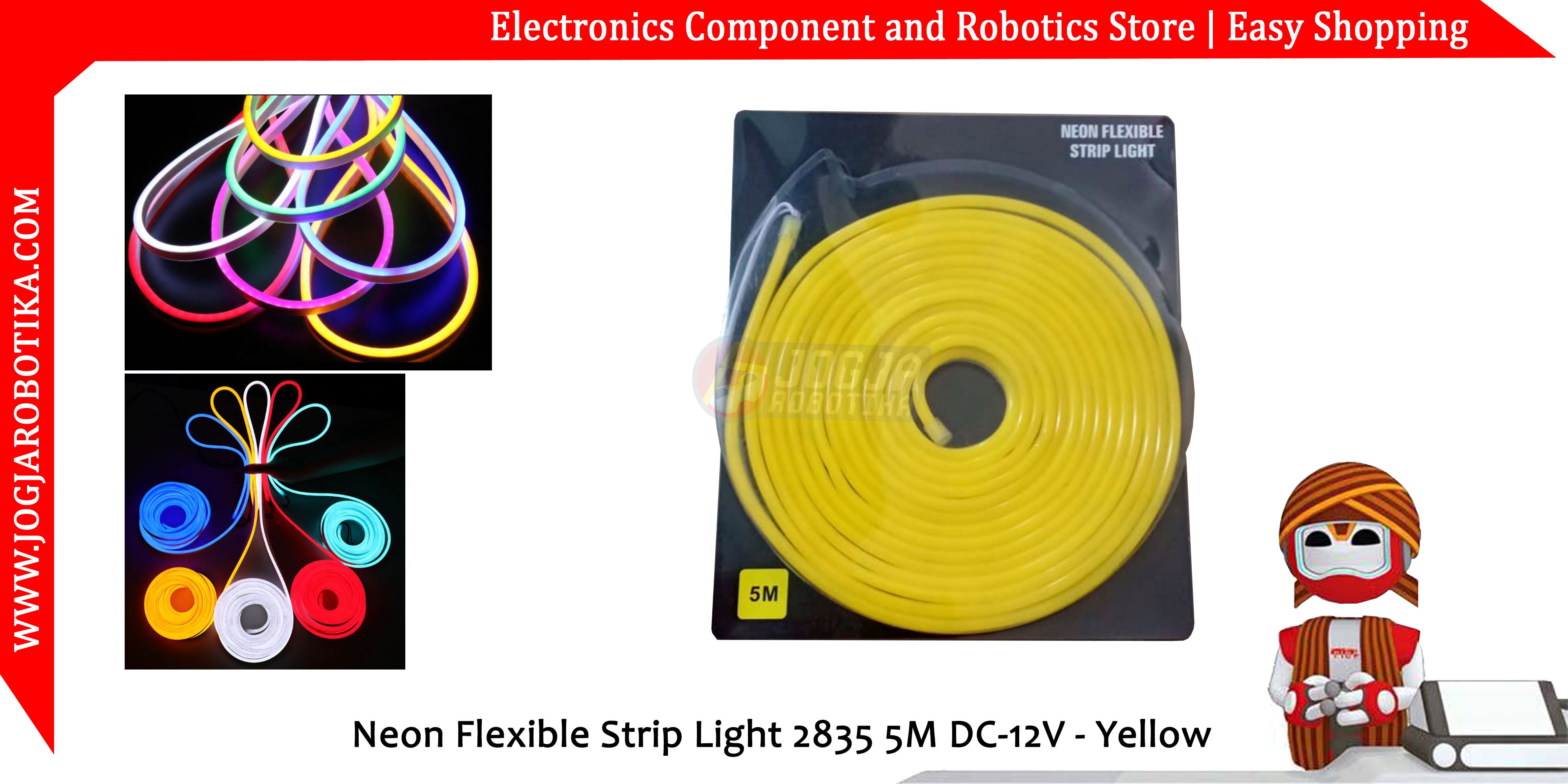 Led Neon Flexible Strip Light 2835 5M DC-12V - Yellow