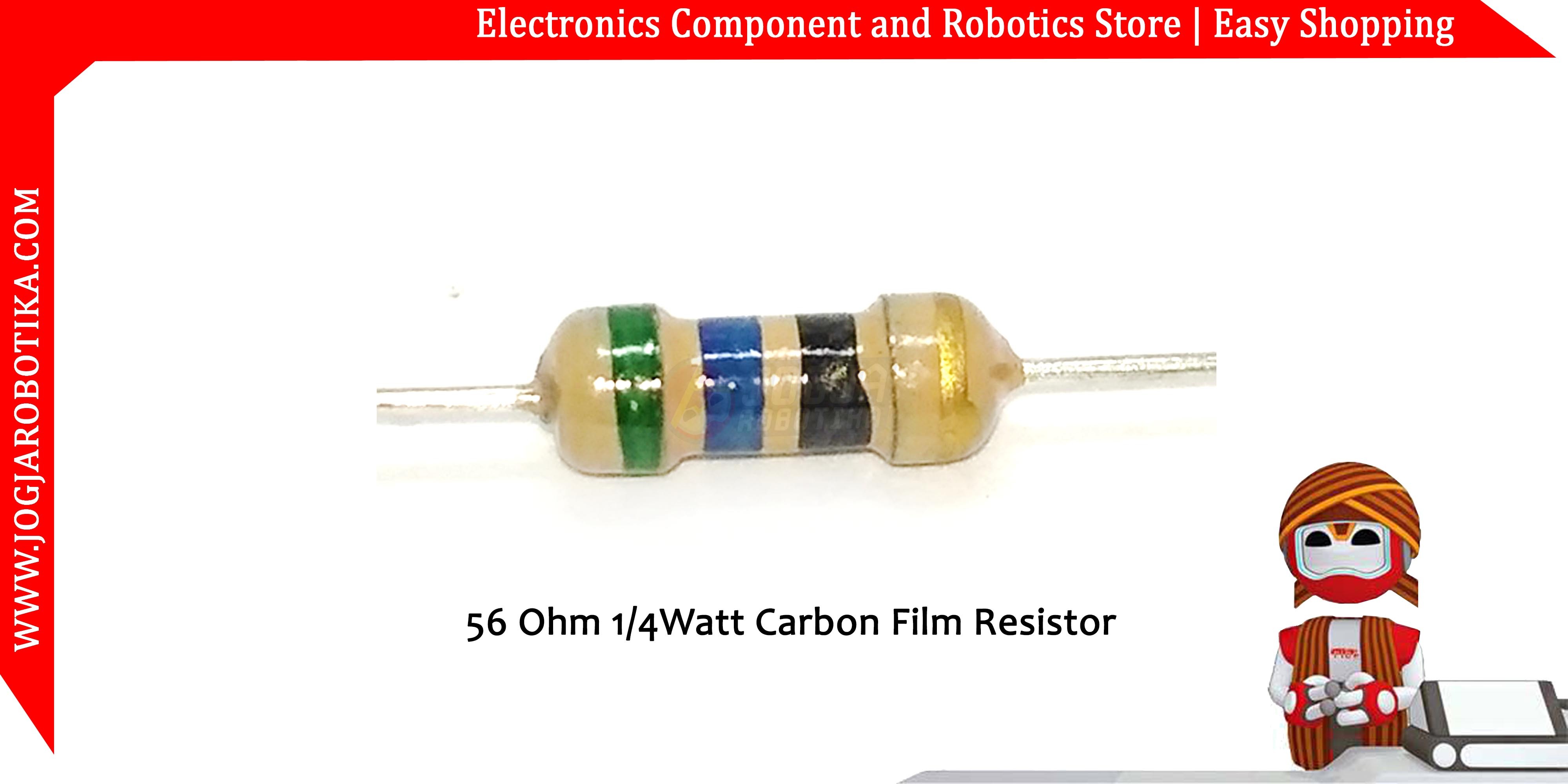 56 Ohm 1/4Watt Carbon Film Resistor