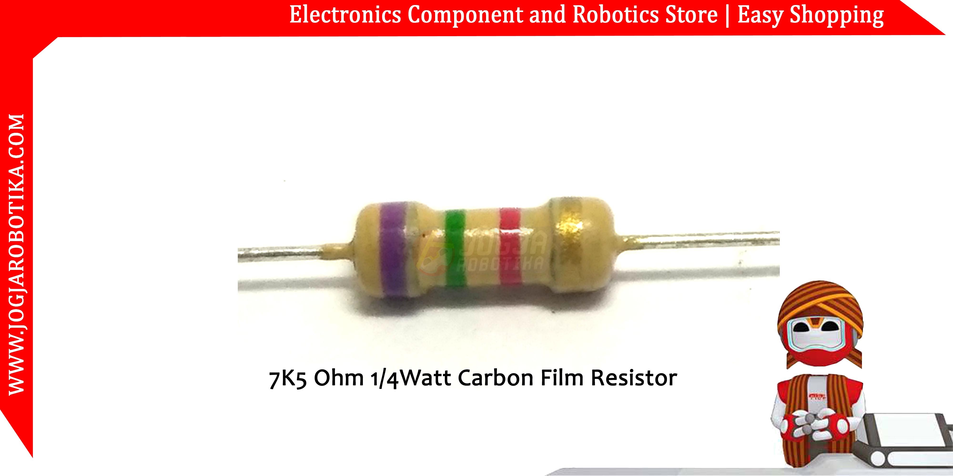 7K5 Ohm 1/4Watt Carbon Film Resistor