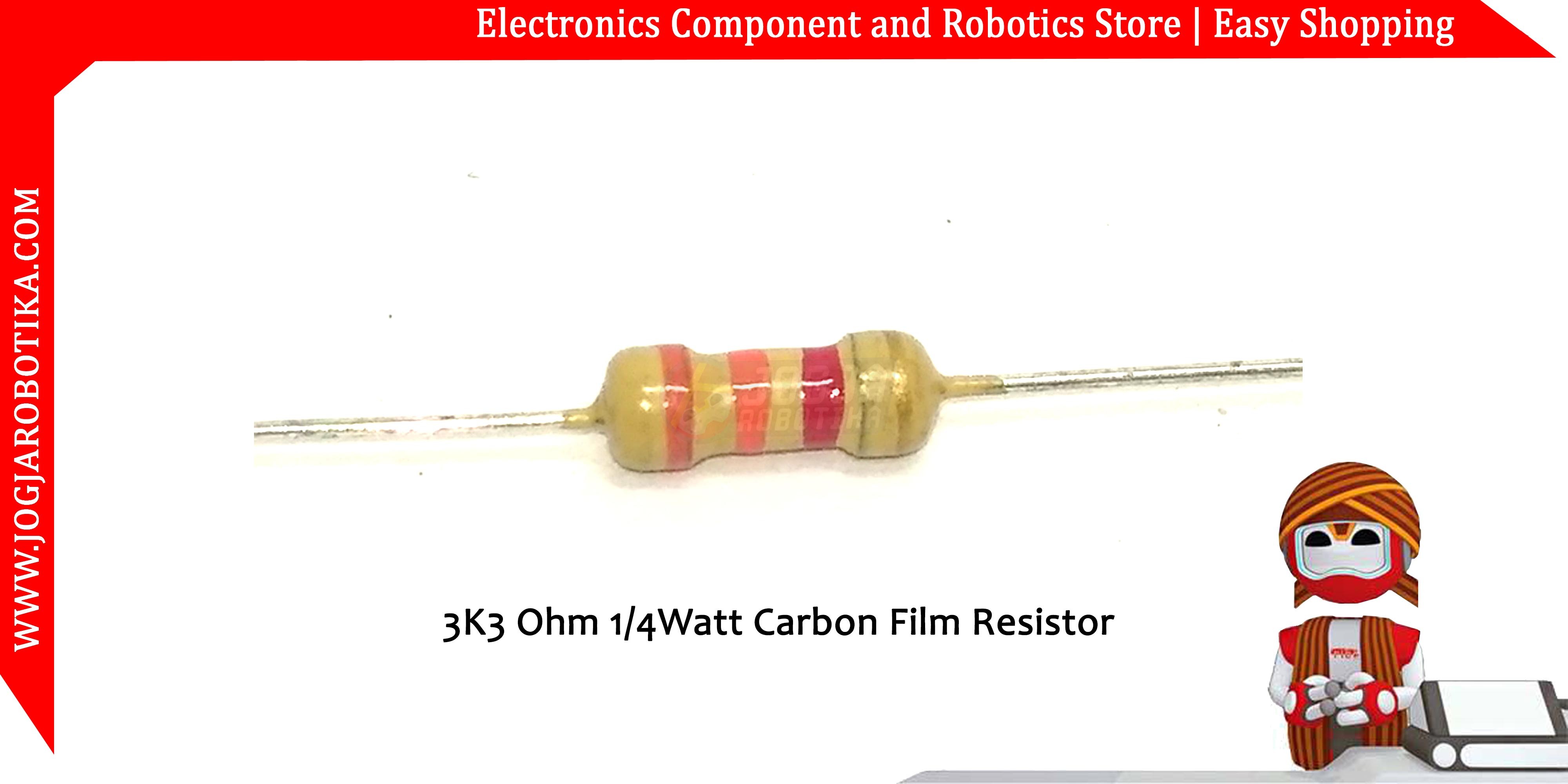 3K3 Ohm 1/4Watt Carbon Film Resistor
