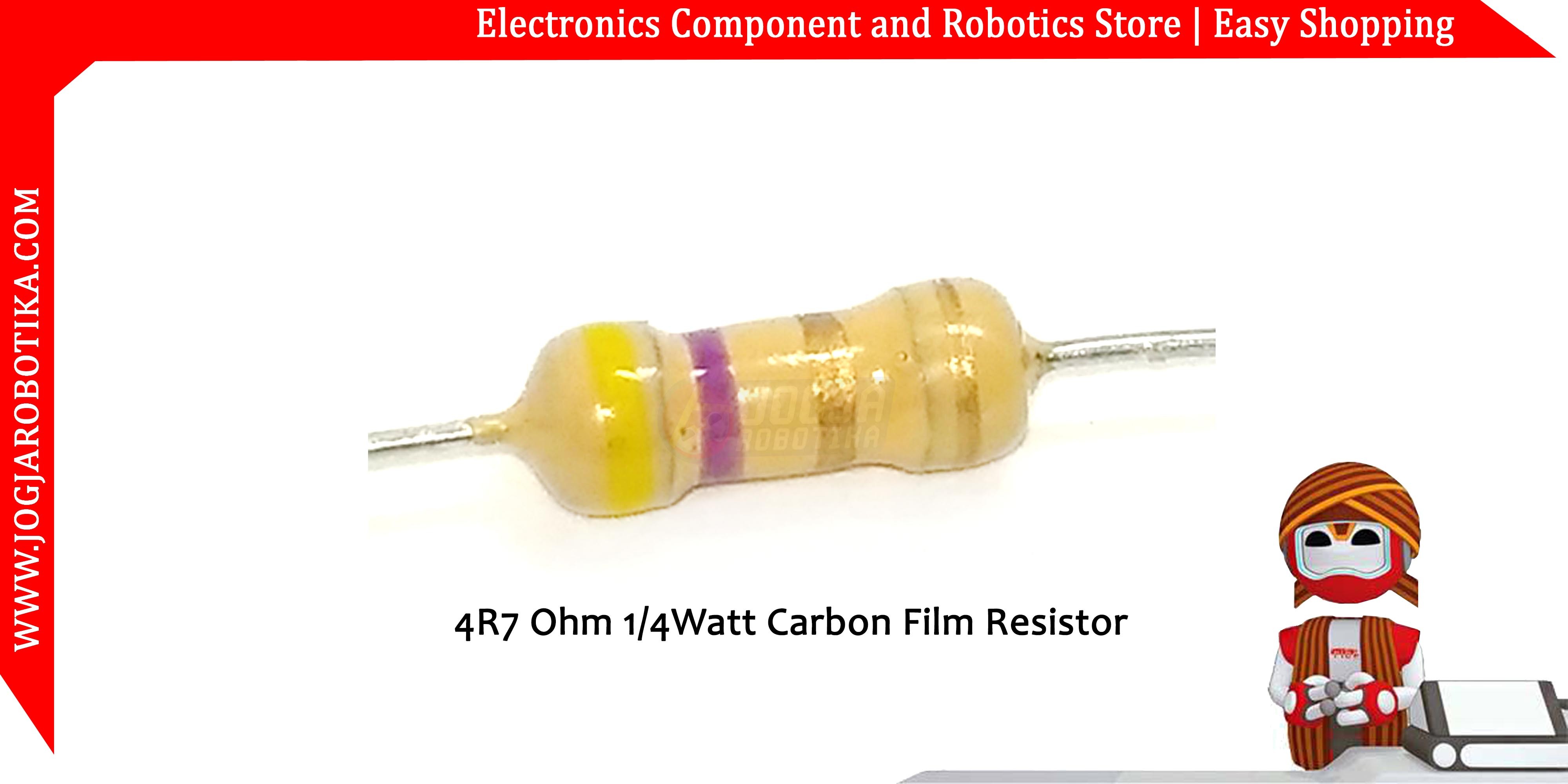 4R7 Ohm 1/4Watt Carbon Film Resistor