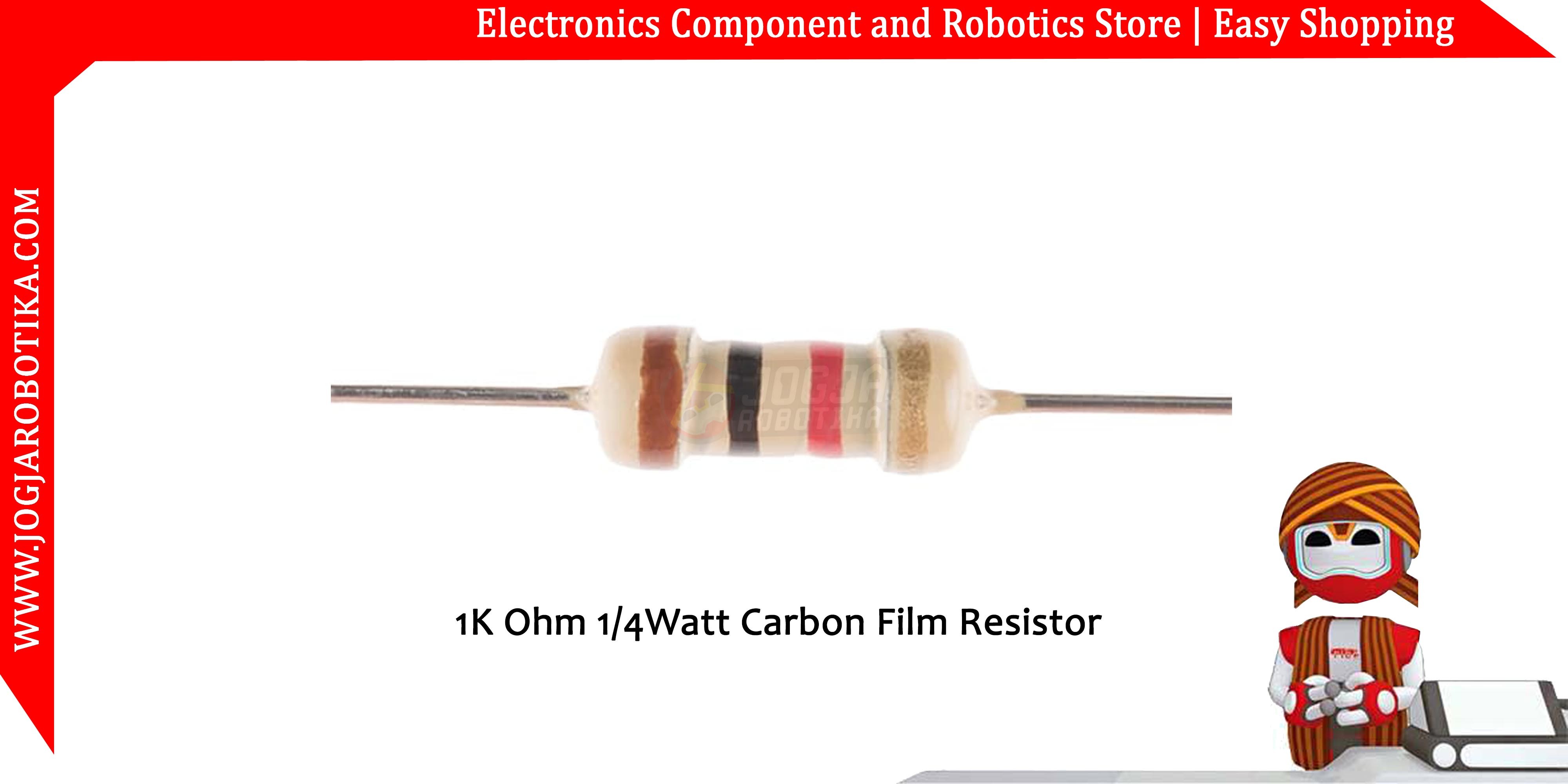 1K Ohm 1/4Watt Carbon Film Resistor