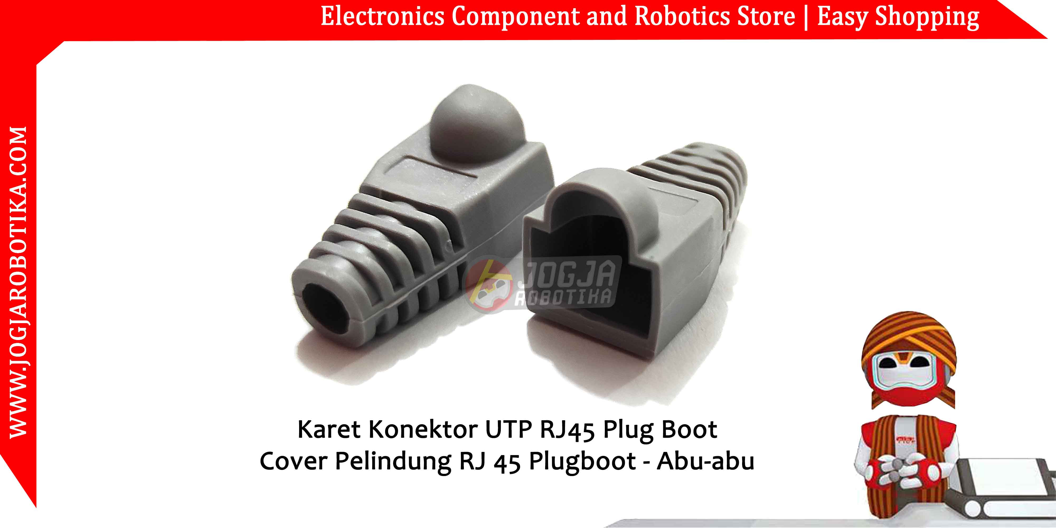 Karet Konektor UTP RJ45 Plug Boot Cover Pelindung RJ 45 Plugboot - Abu-abu