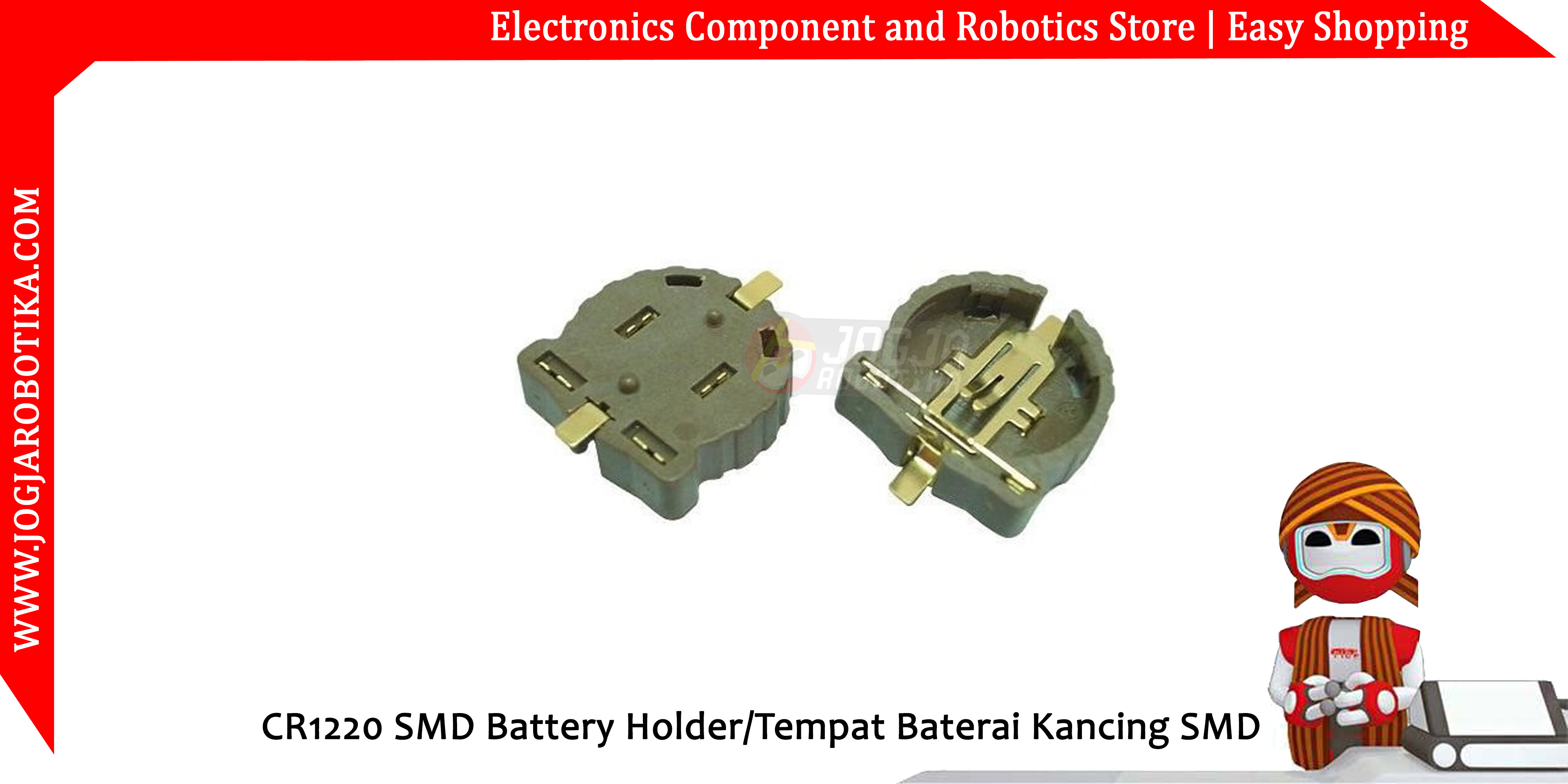 CR1220 SMD Battery Holder/Tempat Baterai Kancing SMD