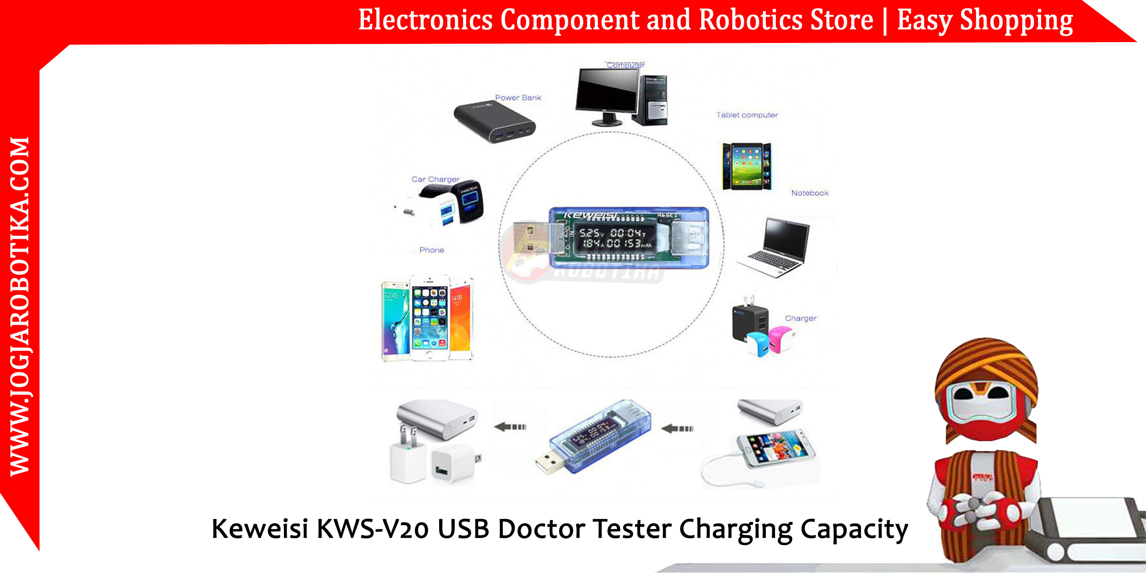 Keweisi KWS-V20 USB Doctor Tester Charging Capacity