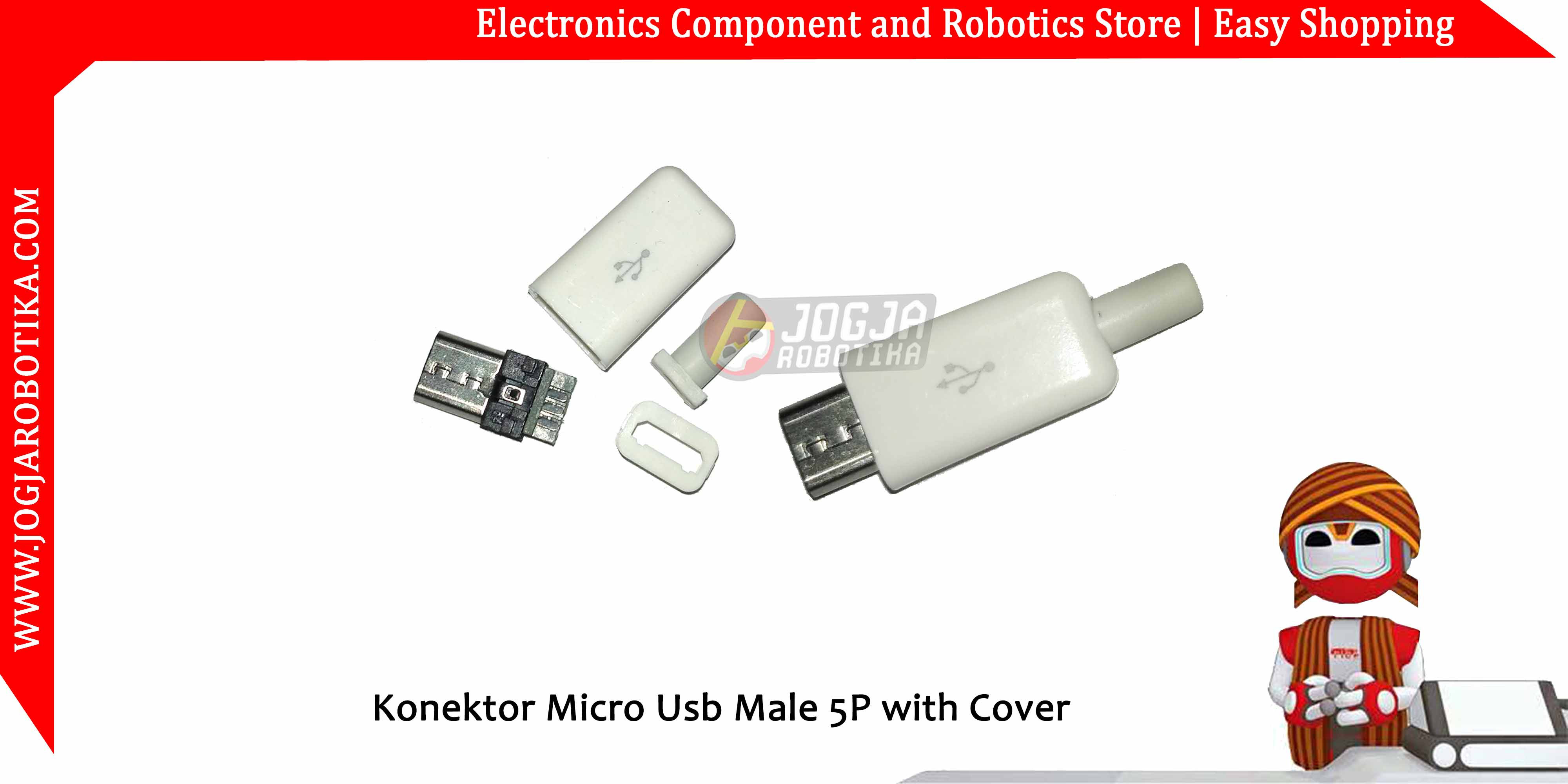 Konektor Micro Usb Male 5P with Cover