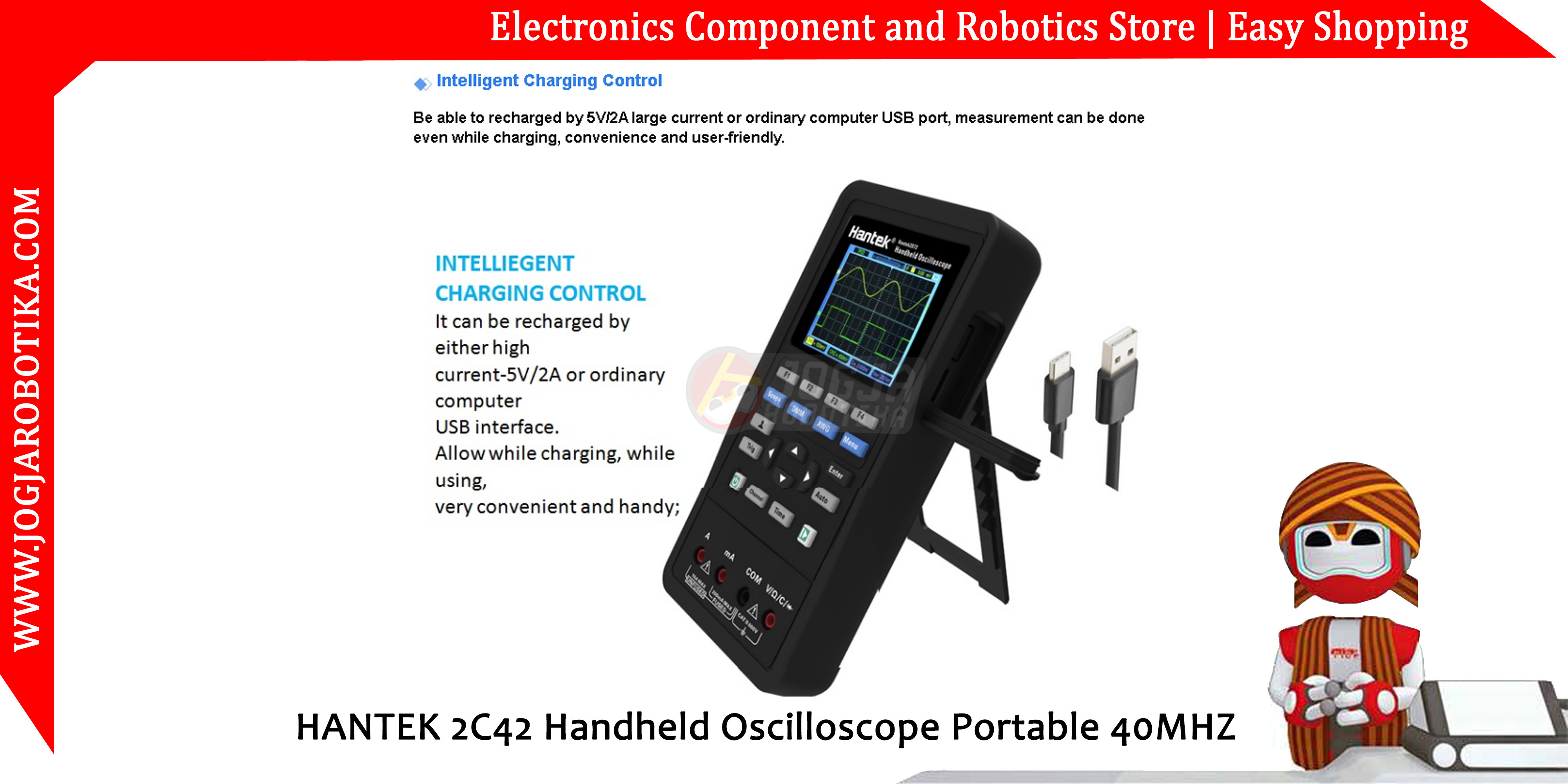 HANTEK 2C42 Handheld Oscilloscope Portable 40MHZ