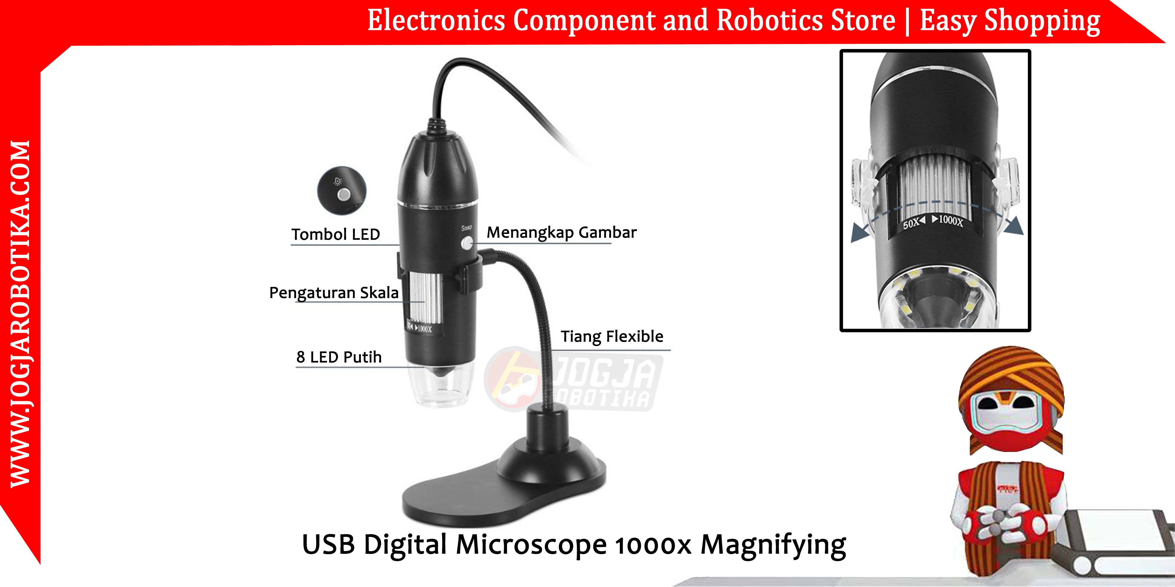 USB Digital Microscope 1000x Magnifying