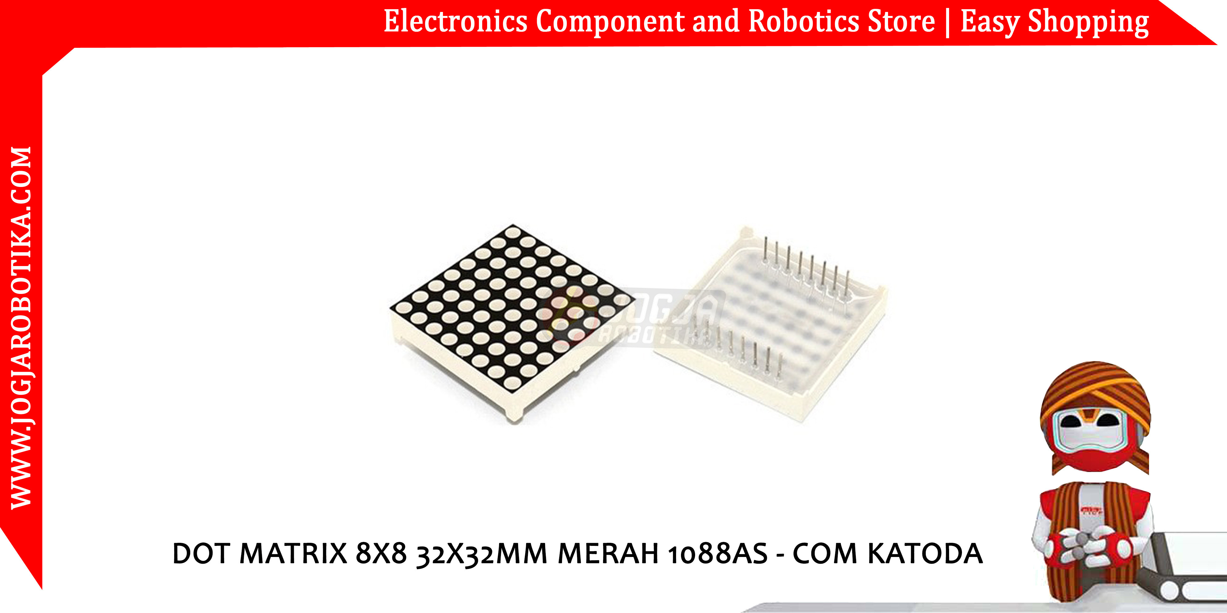 Display Dot Matrix 8x8 32x32mm Merah 1088AS - Com Katoda