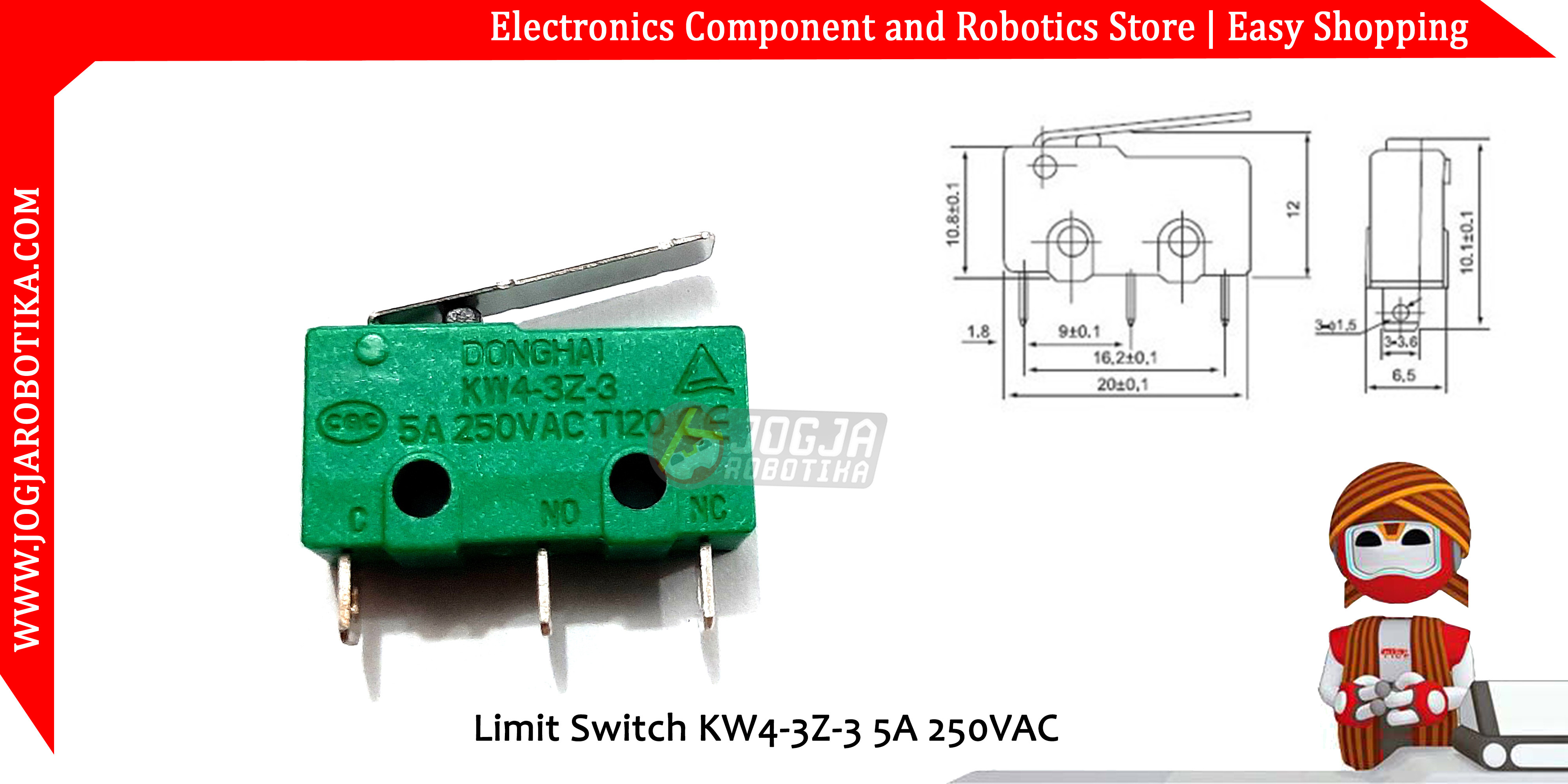 Limit Switch KW4-3Z-3 5A 250VAC