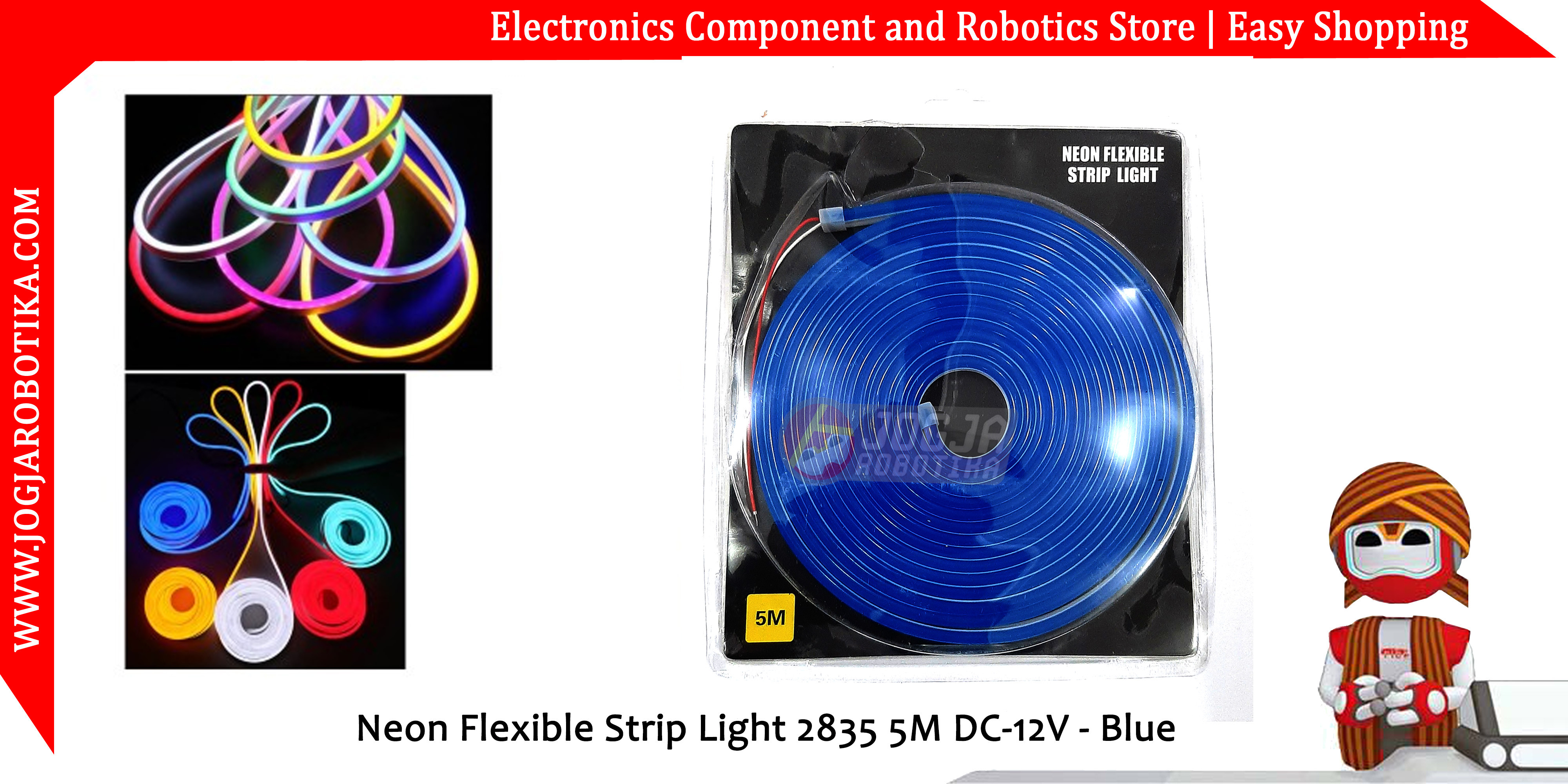 Led Neon Flexible Strip Light 2835 5M DC-12V - Blue