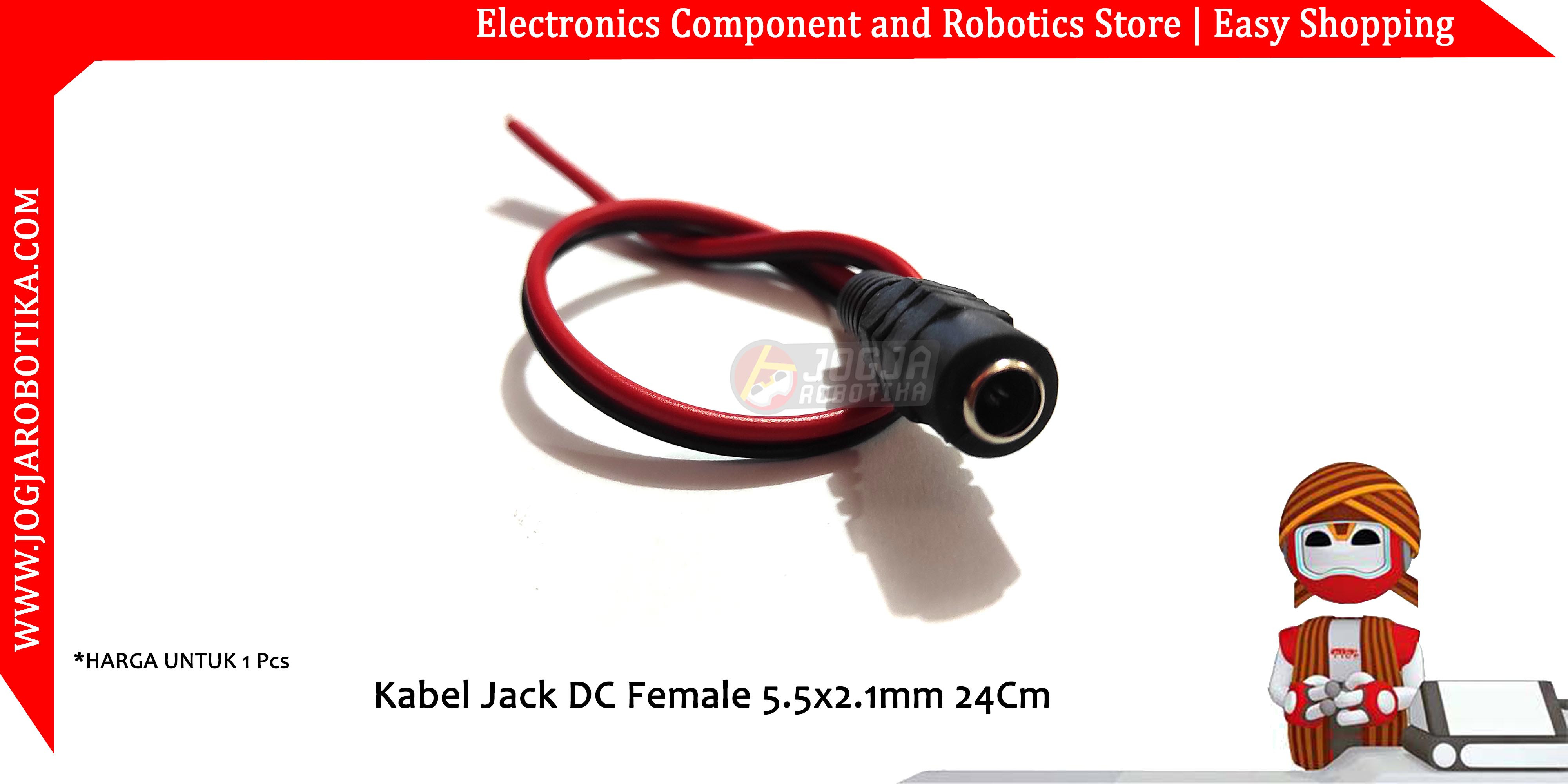 Kabel Jack DC Female 5.5x2.1mm 24Cm
