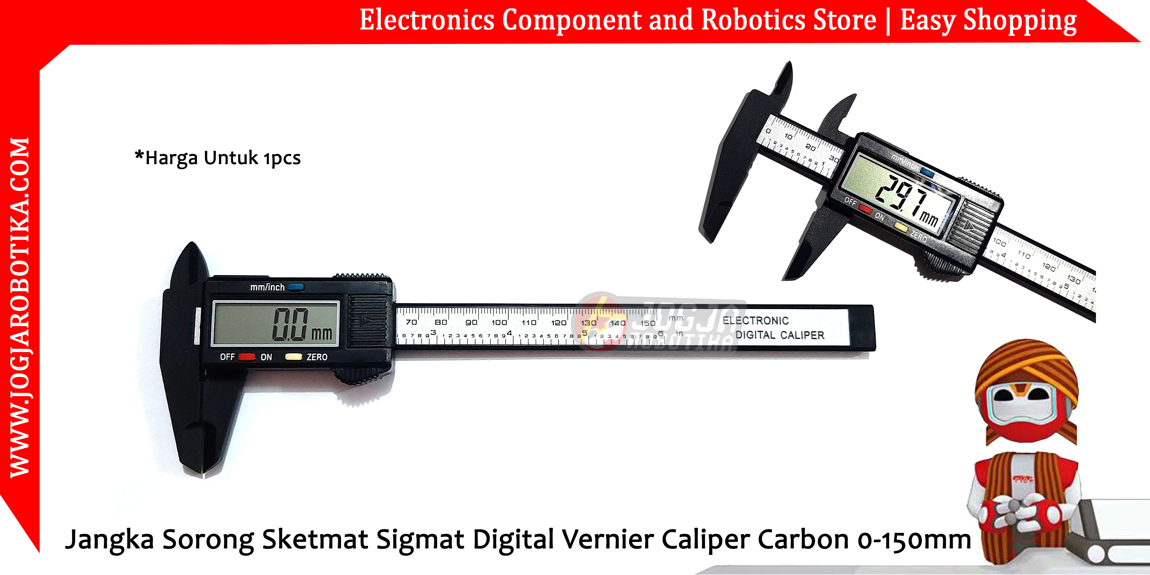 Jangka Sorong Sketmat Sigmat Digital Vernier Caliper Carbon 0-150mm