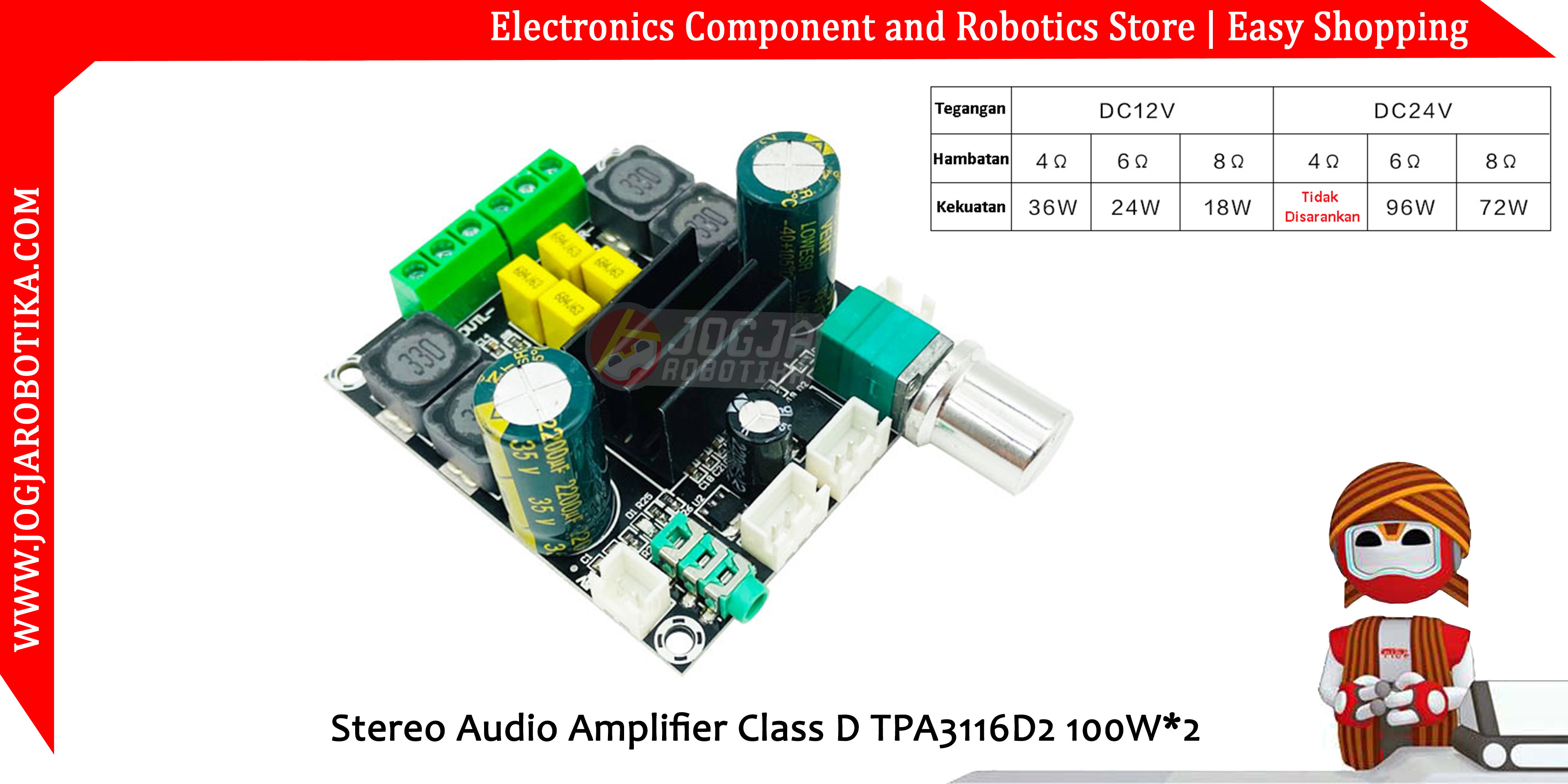 Stereo Audio Amplifier Class D TPA3116D2 2*100W