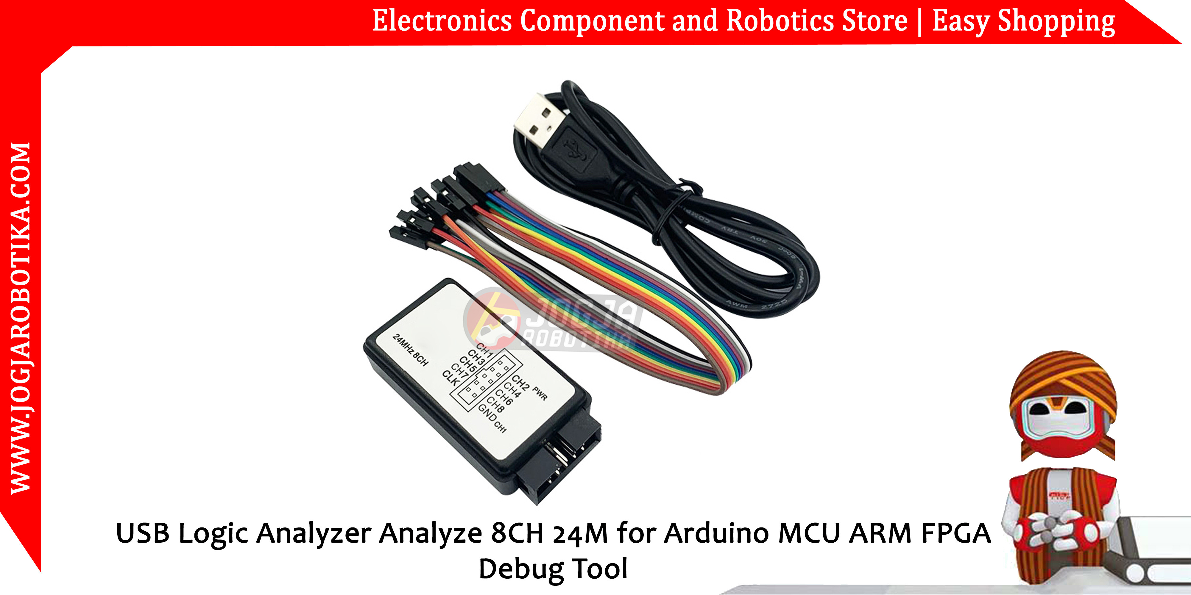 USB Logic Analyzer Analyze 8CH 24M for Arduino MCU ARM FPGA Debug Tool