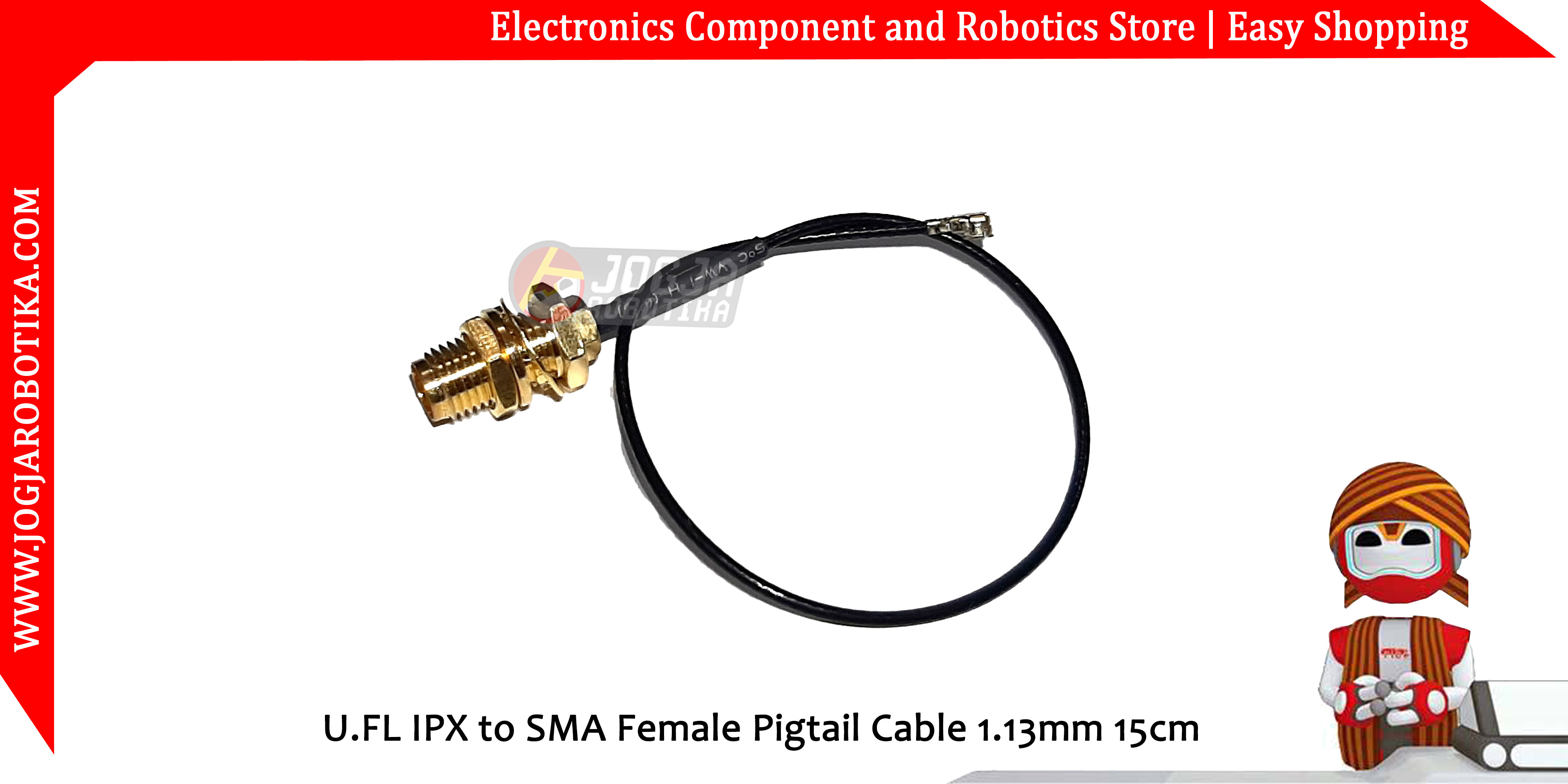 U.FL IPX to SMA Female Pigtail Cable 1.13mm