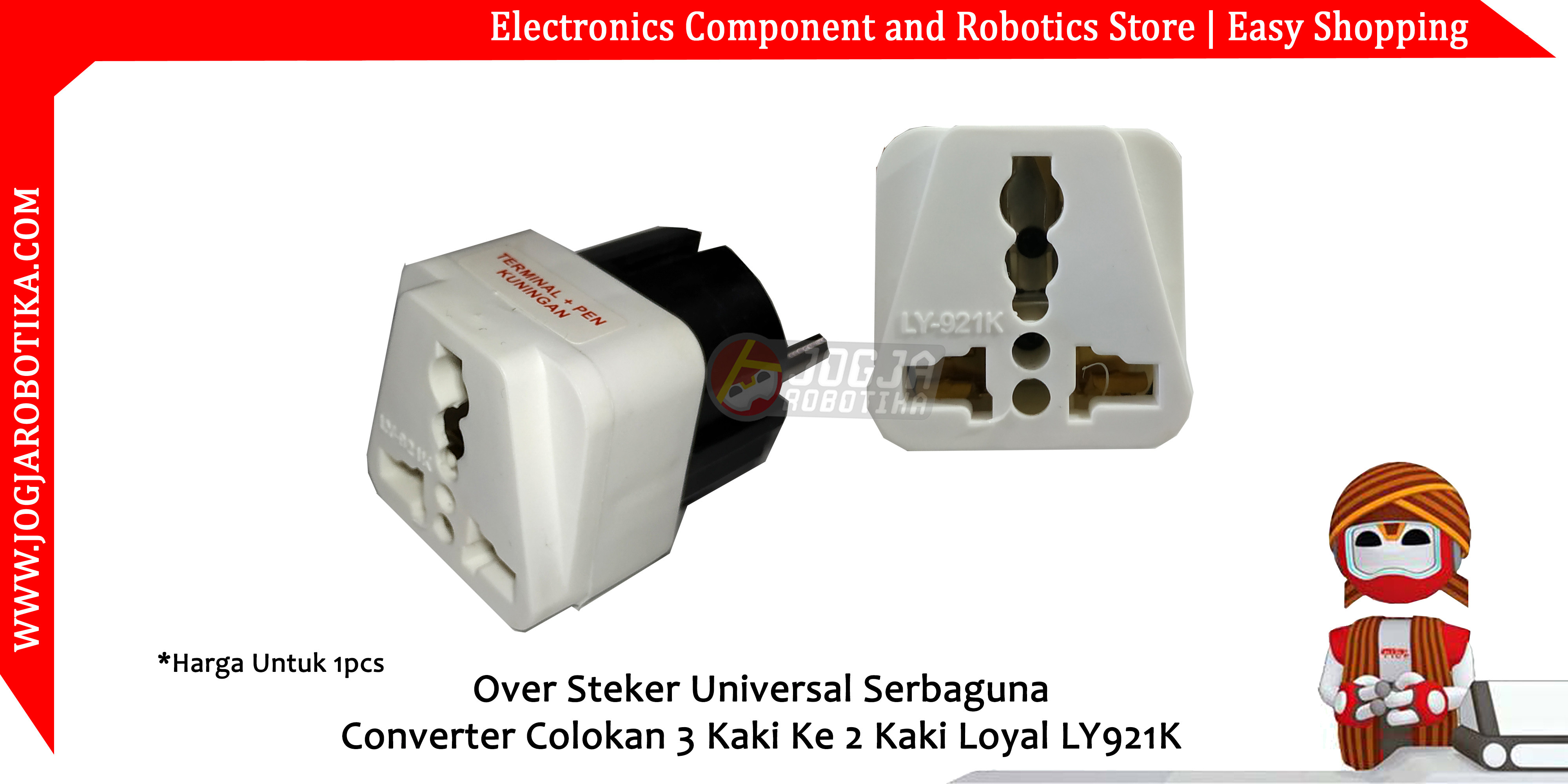 Over Steker Universal Serbaguna Converter Colokan 3 Kaki Ke 2 Kaki Loyal LY921K
