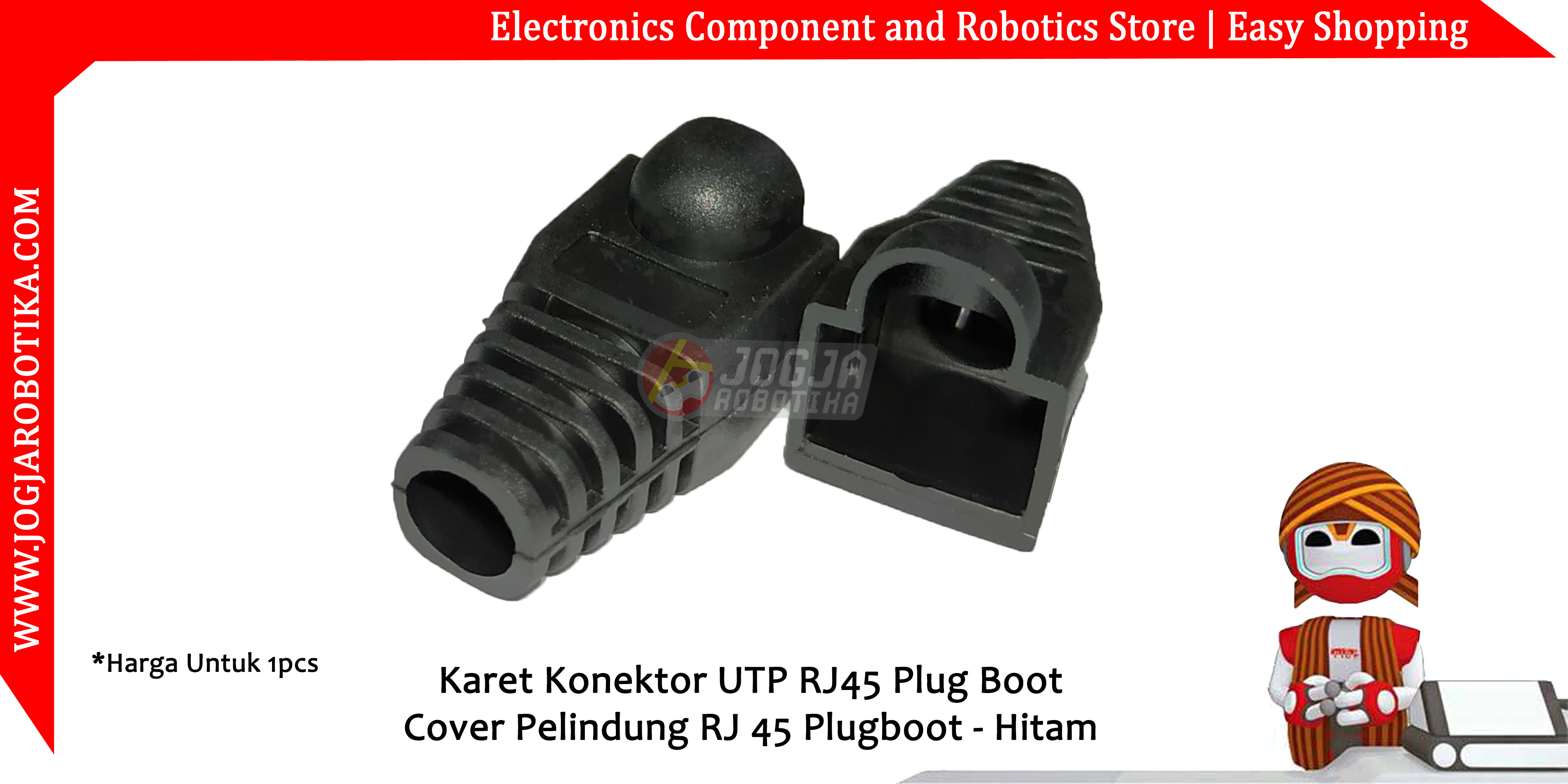 Karet Konektor UTP RJ45 Plug Boot Cover Pelindung RJ 45 Plugboot - Hitam