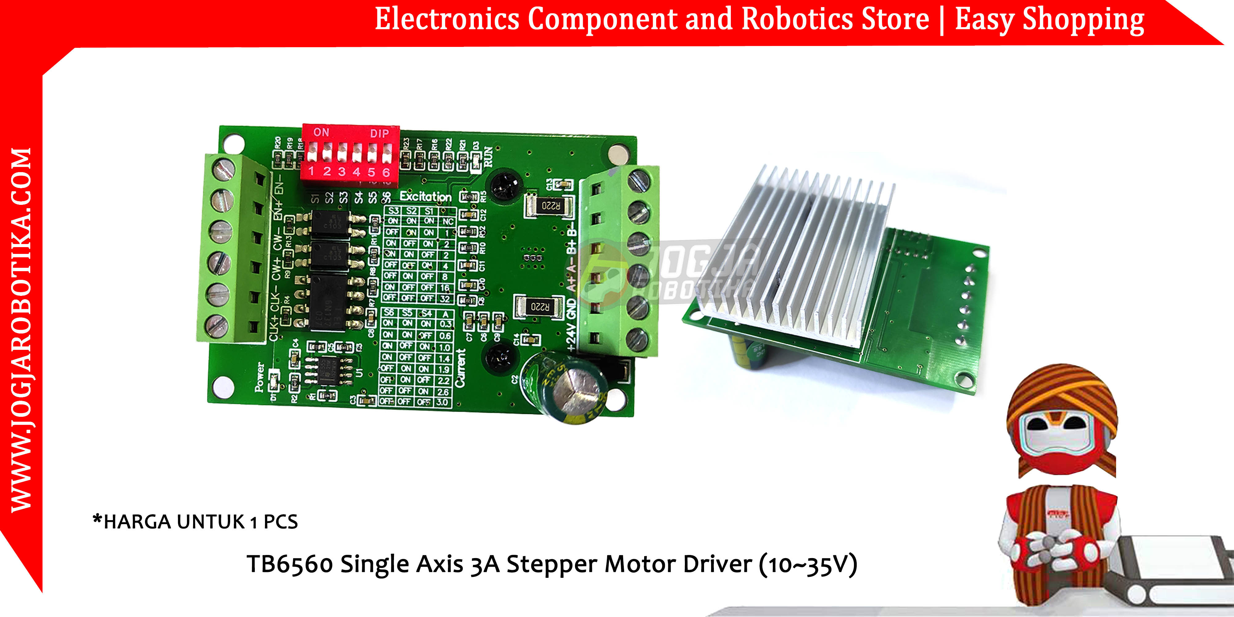 TB6560 Single Axis 3A Stepper Motor Driver (10~35V)