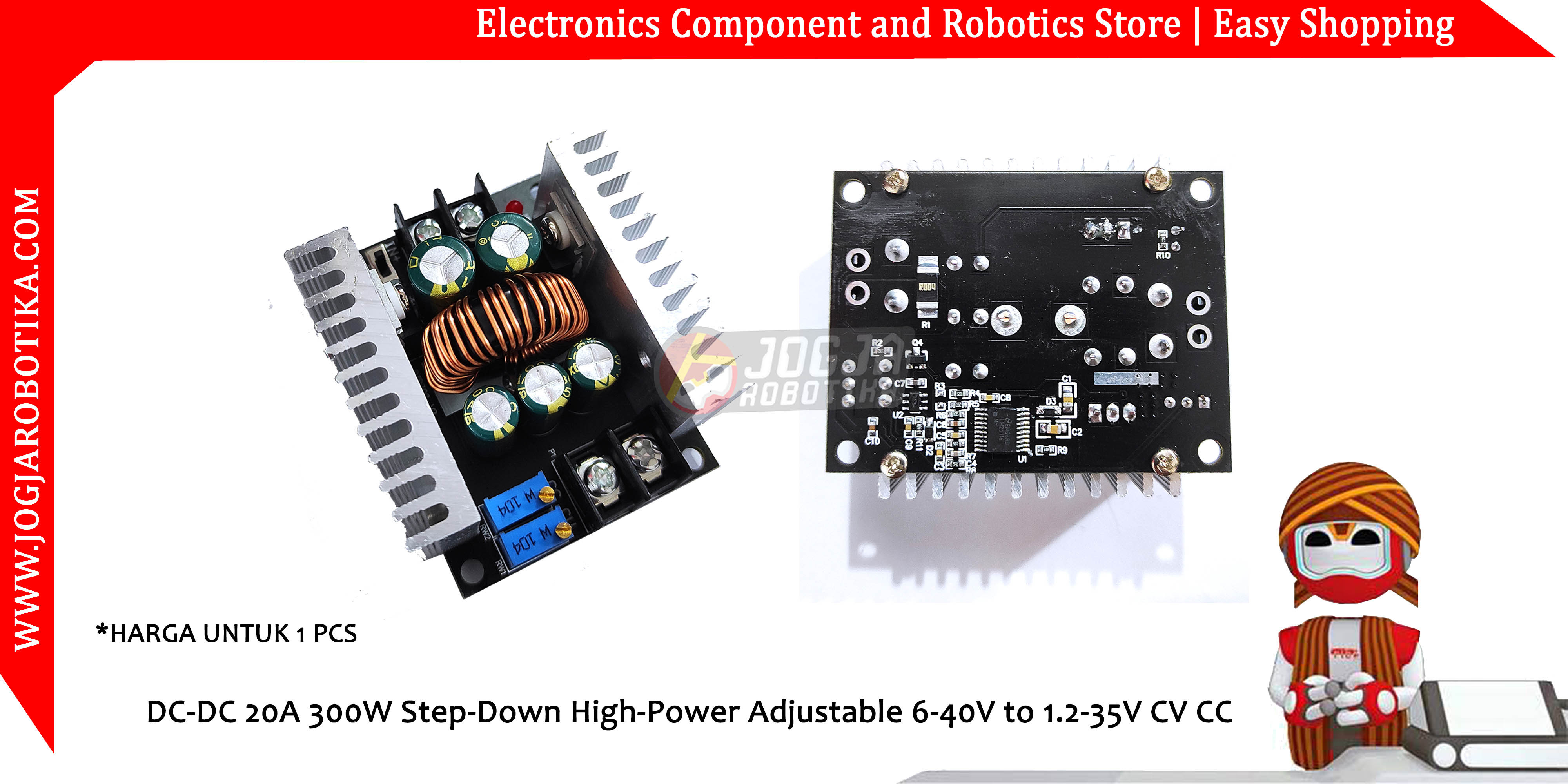 DC-DC 20A 300W Step-Down High-Power Adjustable 6-40V to 1.2-35V CV CC