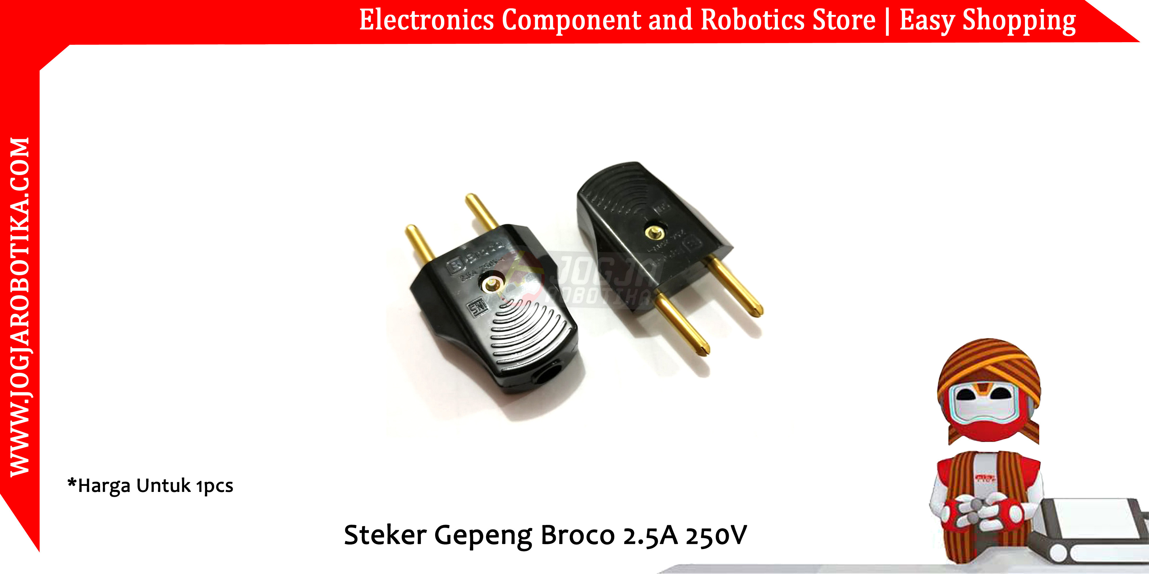 Steker Gepeng Broco 2.5A 250V