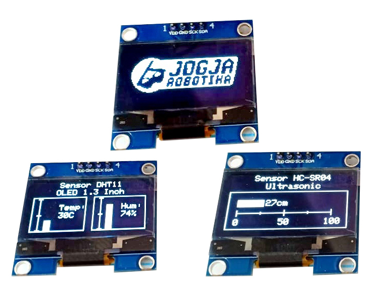 OLED untuk Tampilan Sensor DHT11 dan HC-SR04