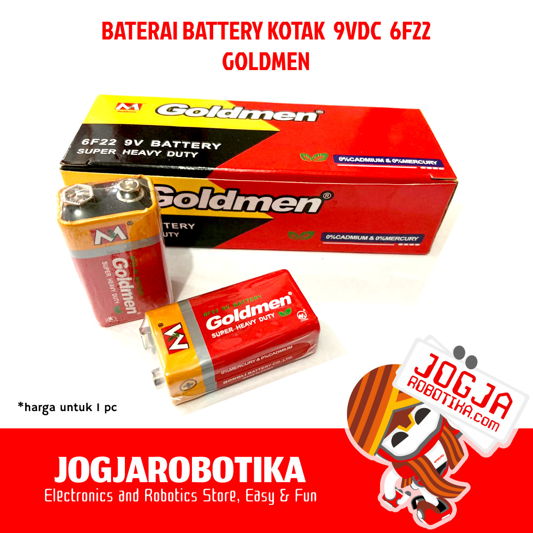 BATERAI BATTERY KOTAK 9V 9VDC 6F22 - GOLDMEN