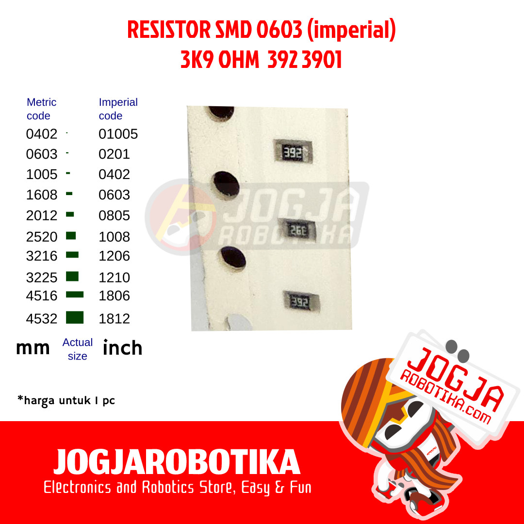 3K9 OHM 392 3901 SMD 0603 RESISTOR