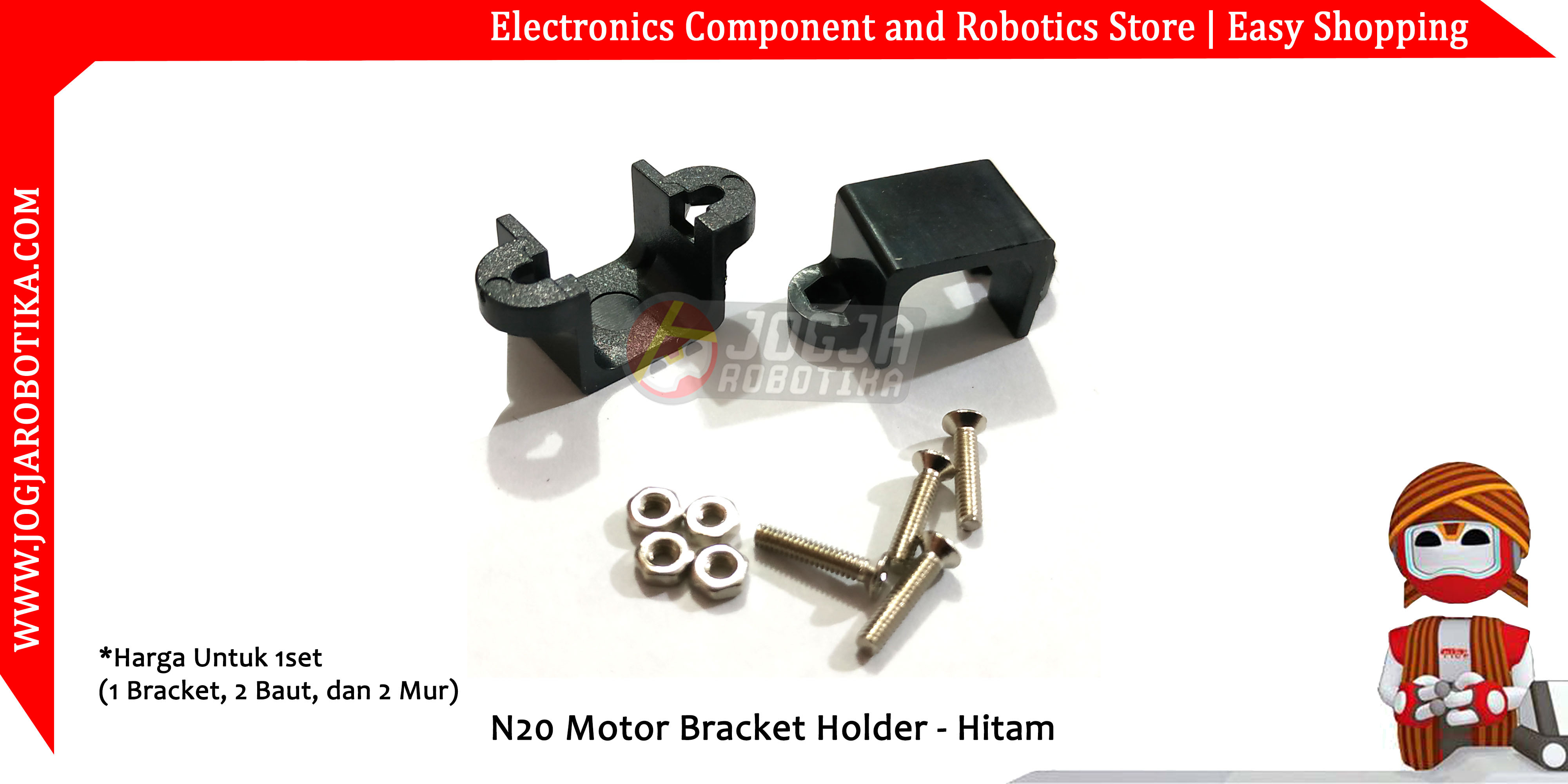 N20 Motor Bracket Holder - Hitam