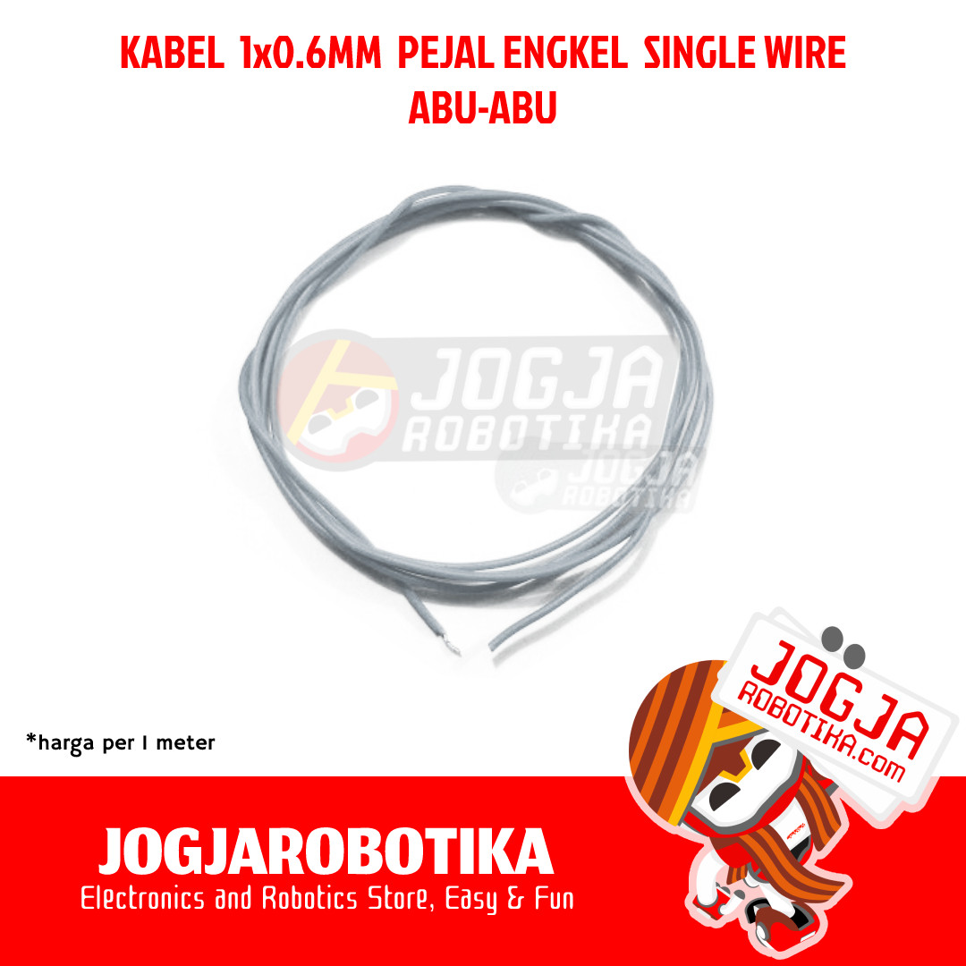 Kabel 1x0.6mm Pejal Single Wire - Abu-abu Grey Gray