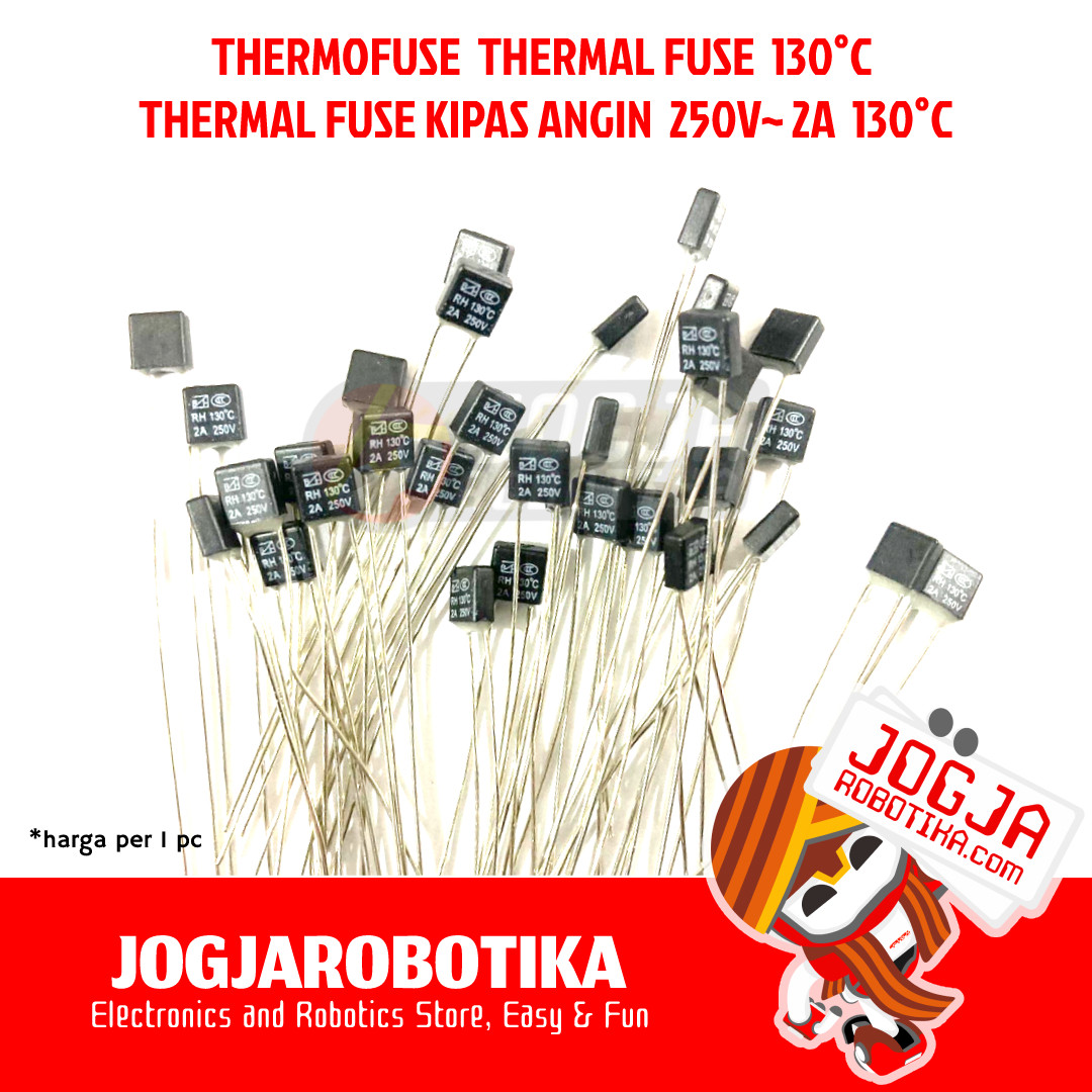 Sekring Suhu Thermofuse Termofuse 130 C Thermal Fuse Kipas Angin 250V 2A 130°C