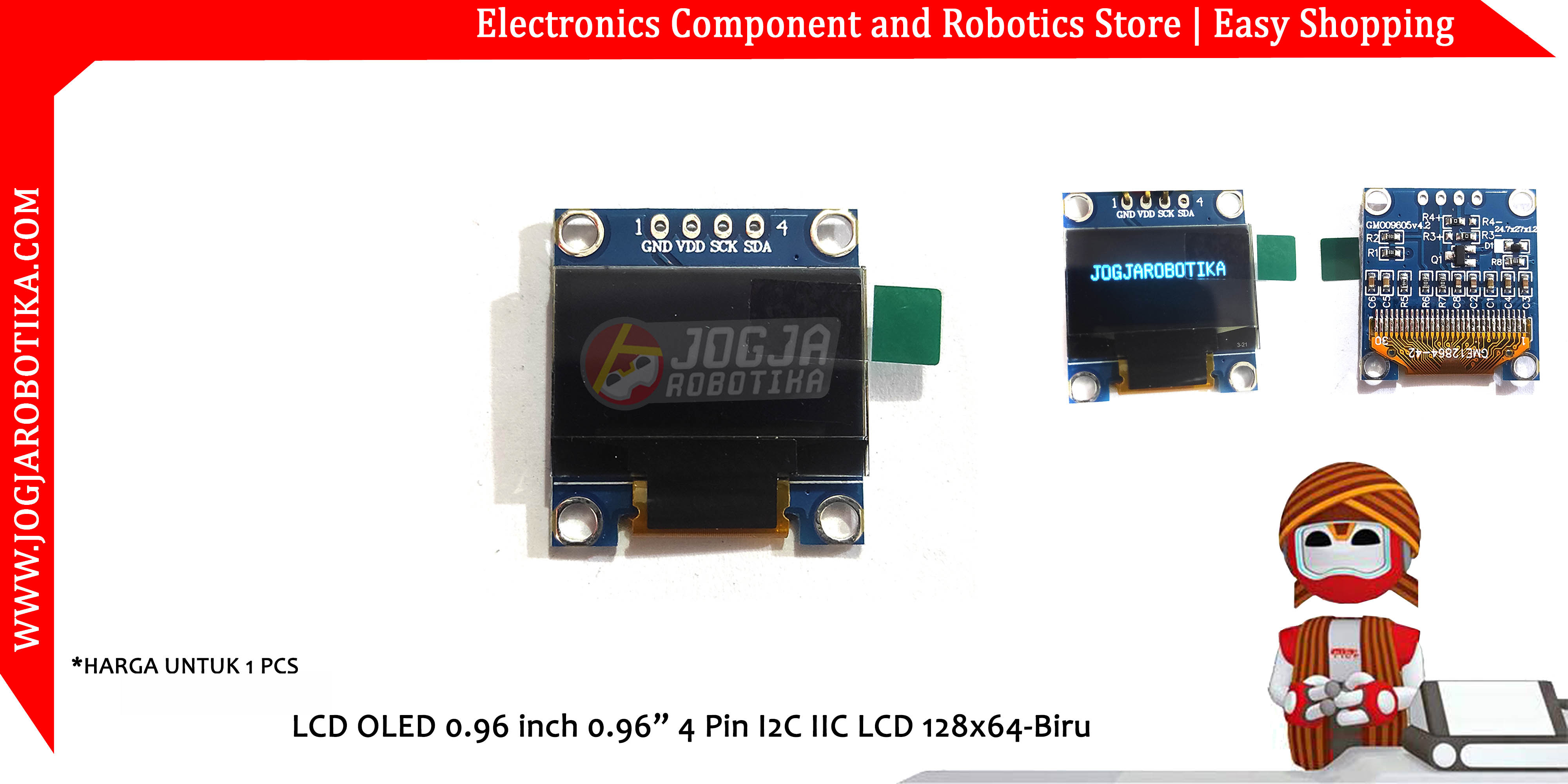 LCD Oled Biru 0.96 inch