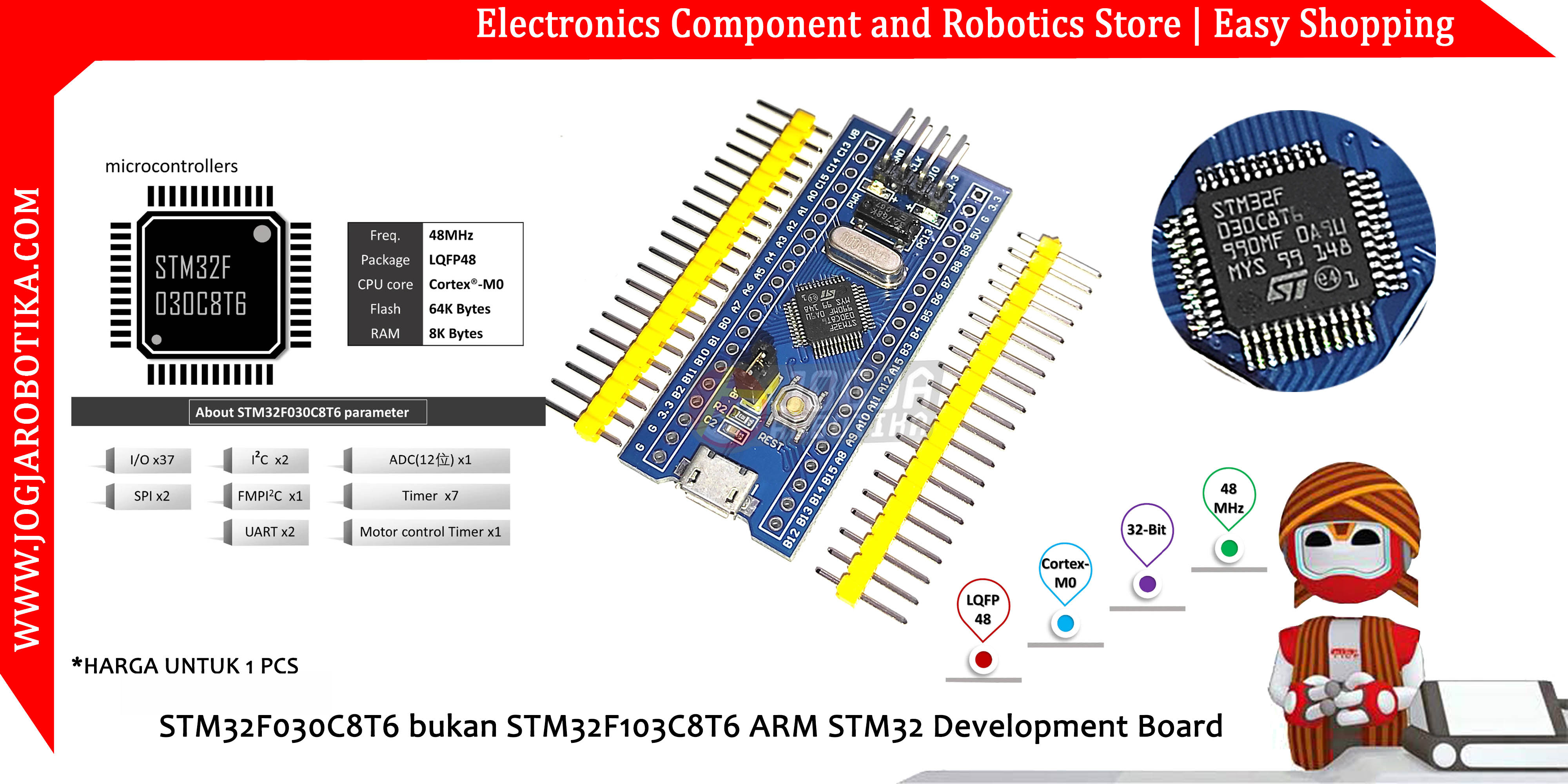 STM32F030C8T6 bukan STM32F103C8T6 ARM STM32 Development Board