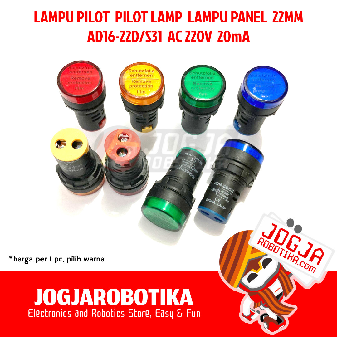 LAMPU PILOT PILOT LAMP SIGNAL LAMP LED AC 220V 22MM - KUNING