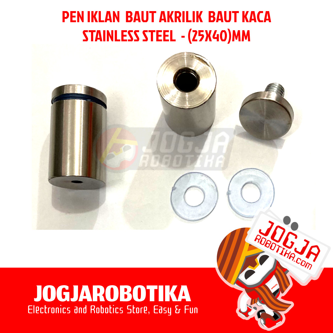 PEN IKLAN BAUT AKRILIK BAUT KACA STAINLESS - (25X40)MM