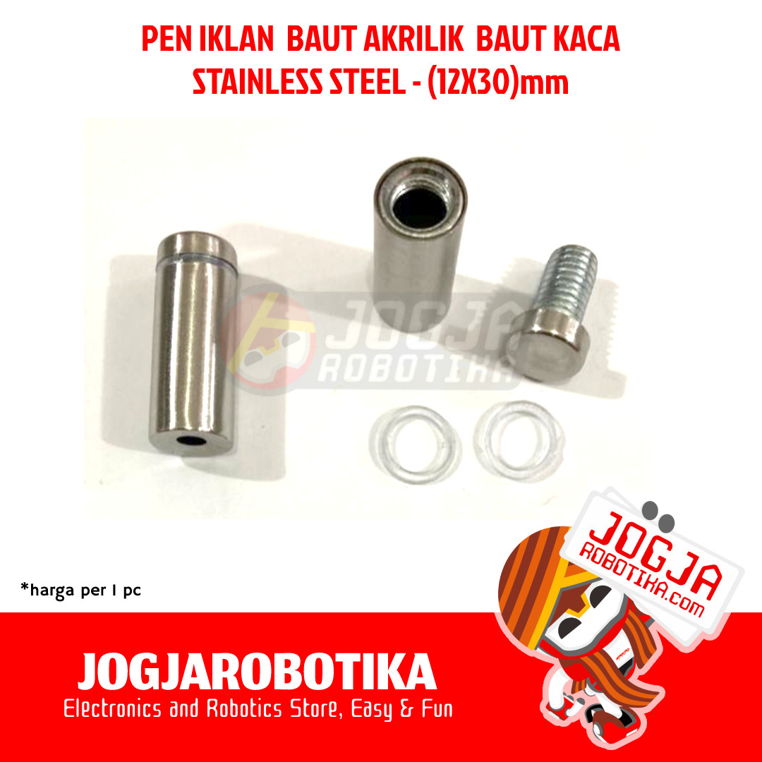 PEN IKLAN BAUT AKRILIK BAUT KACA STAINLESS - (12X30)MM