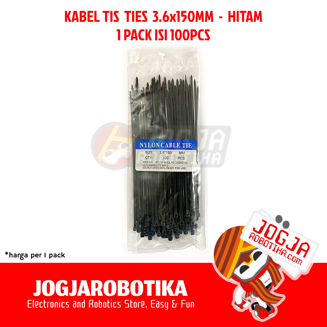 KABEL TIS CABLE TIES 1PACK ISI 100PCS - (3.6*150)MM HITAM