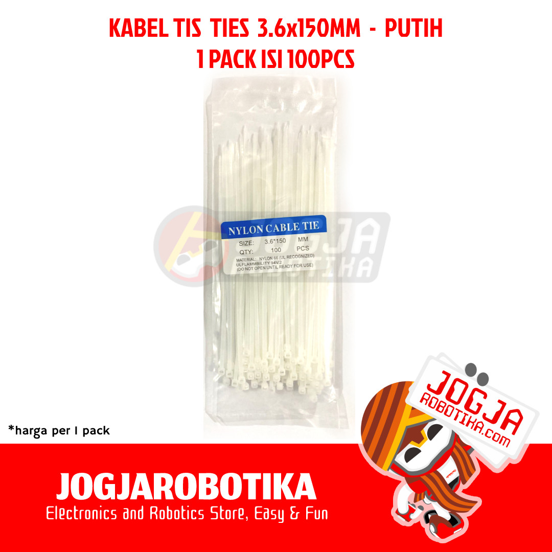 KABEL TIS CABLE TIES 1PACK ISI 100PCS - (3.6*150)MM PUTIH