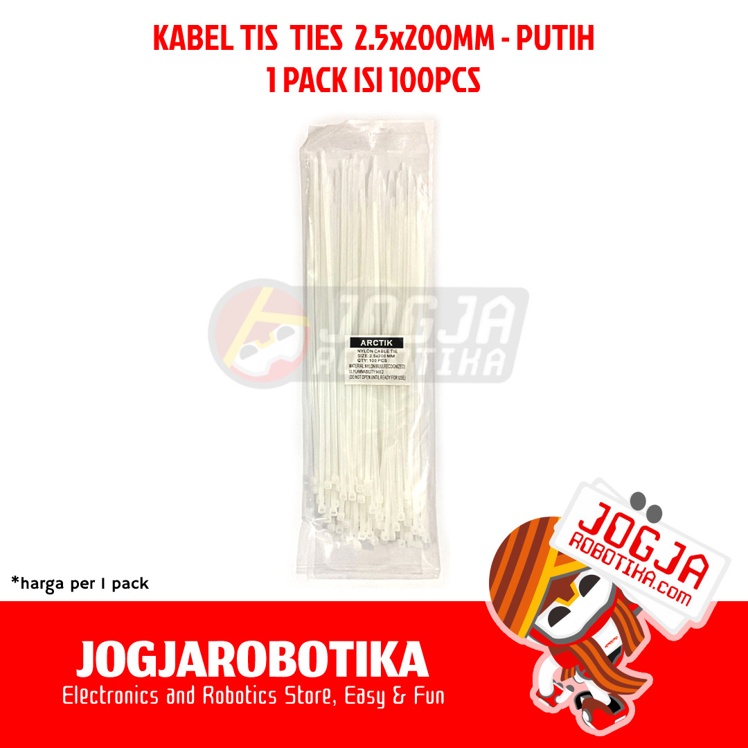 KABEL TIS CABLE TIES 1PACK ISI 100PCS - (2.5*200)MM PUTIH