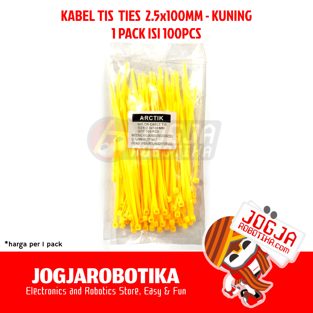 KABEL TIS CABLE TIES 2.5X100MM 1PACK 100PCS  - KUNING
