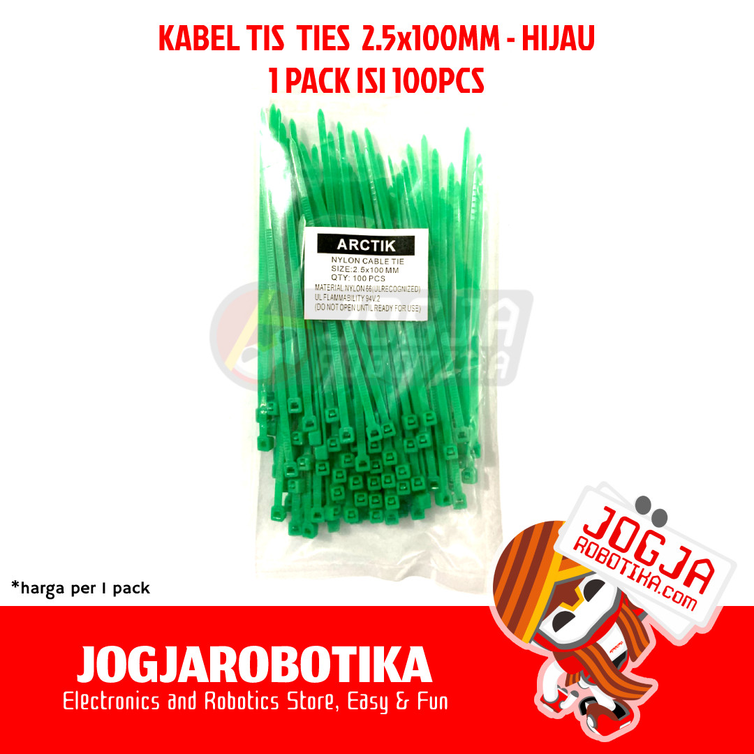 KABEL TIS CABLE TIES 2.5X100MM 1PACK 100PCS  -  HIJAU