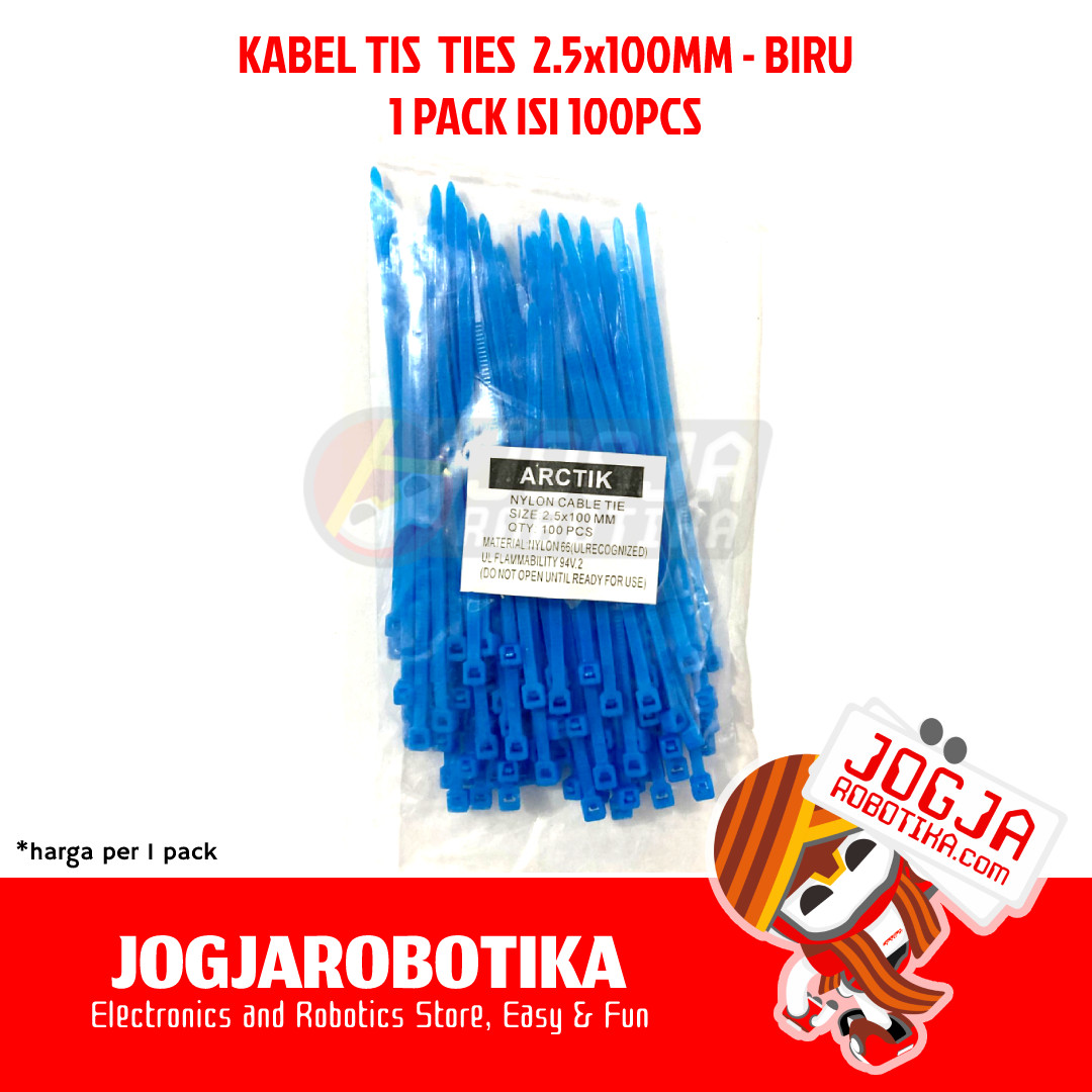 KABEL TIS CABLE TIES 2.5X100MM 1PACK 100PCS  - BIRU