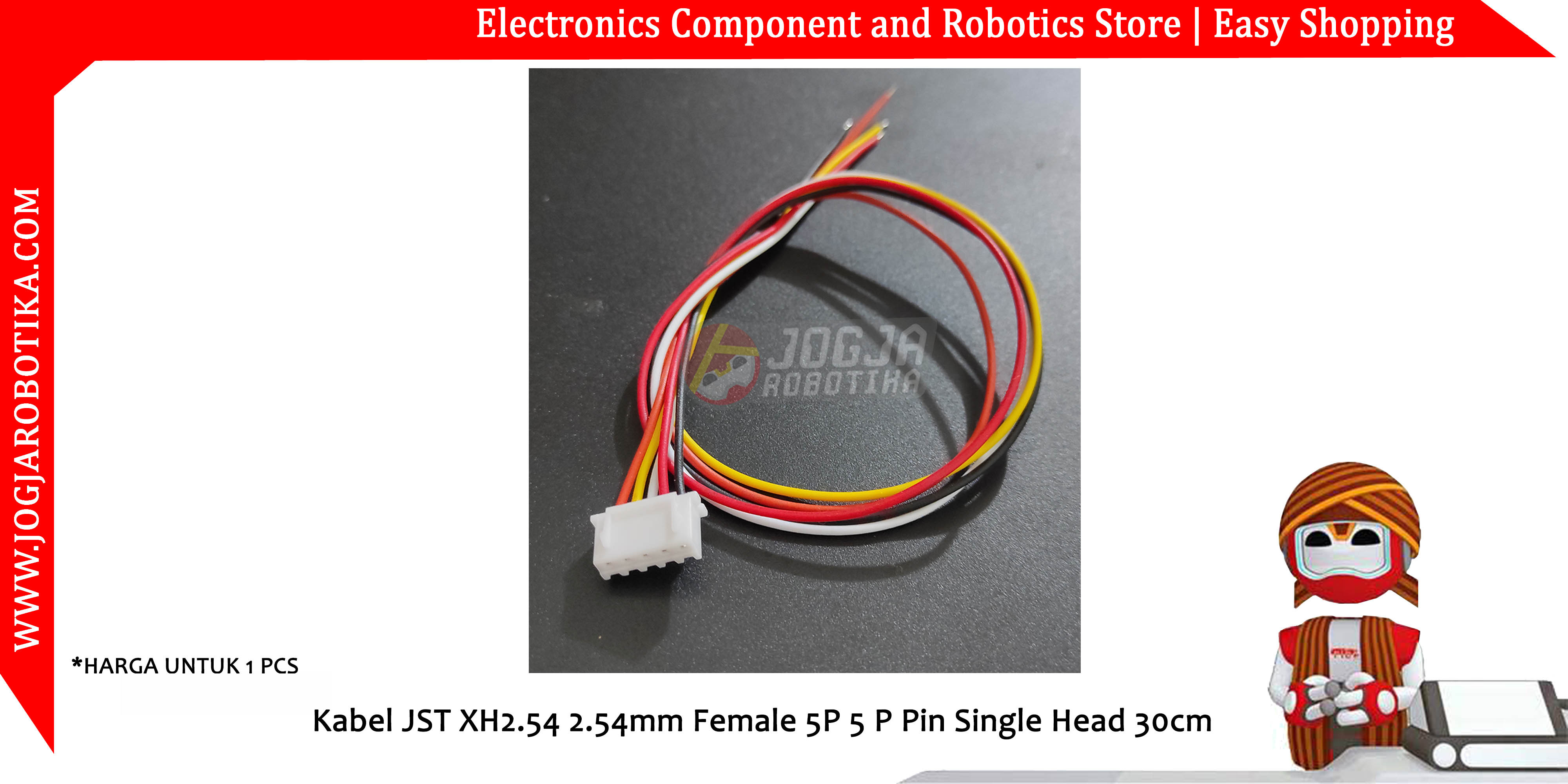 Kabel JST XH2.54 2.54mm Female 5P 5 P Pin Single Head 30cm