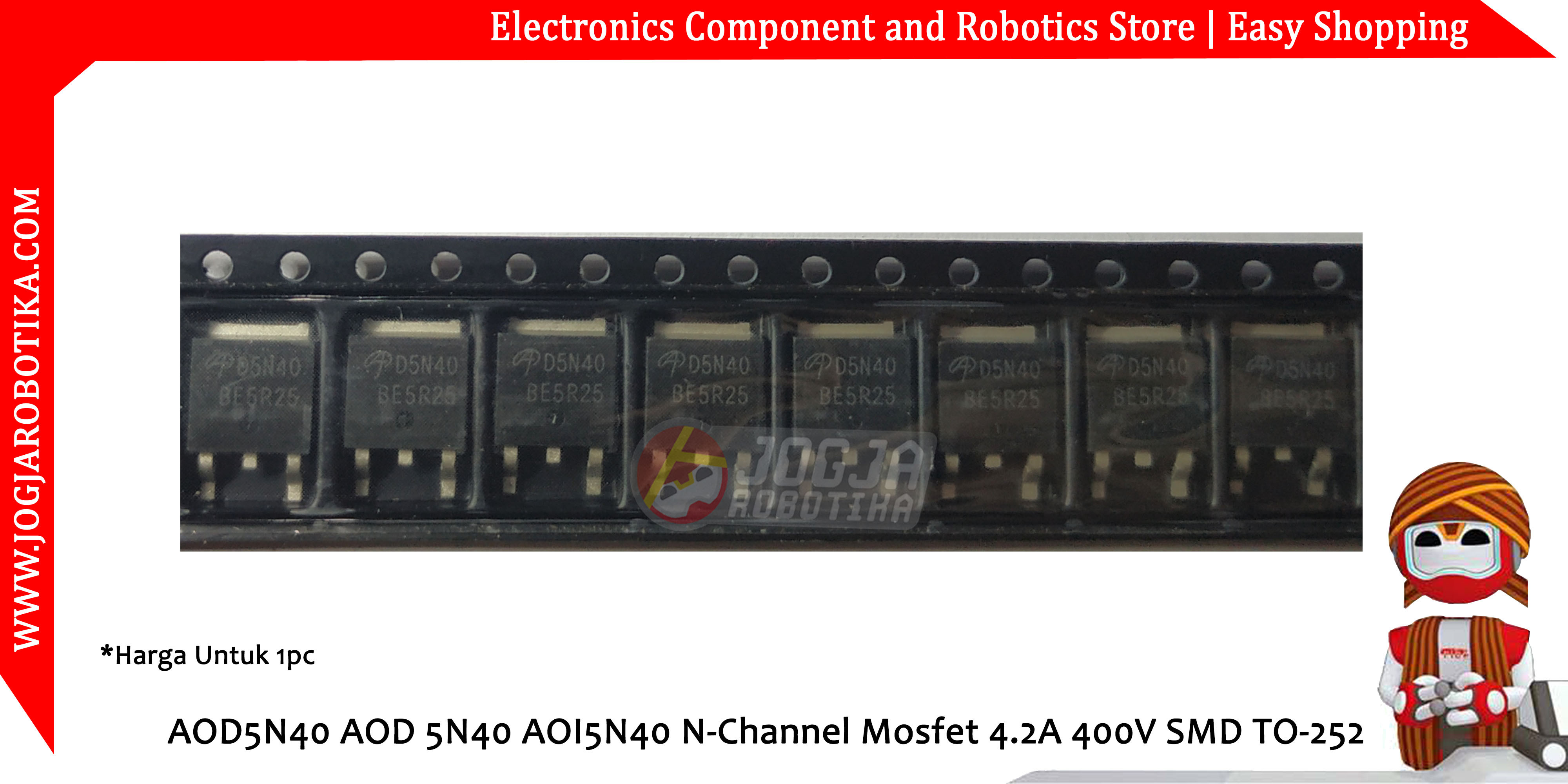 AOD5N40 AOD 5N40 AOI5N40 N-Channel Mosfet 4.2A 400V SMD TO-252