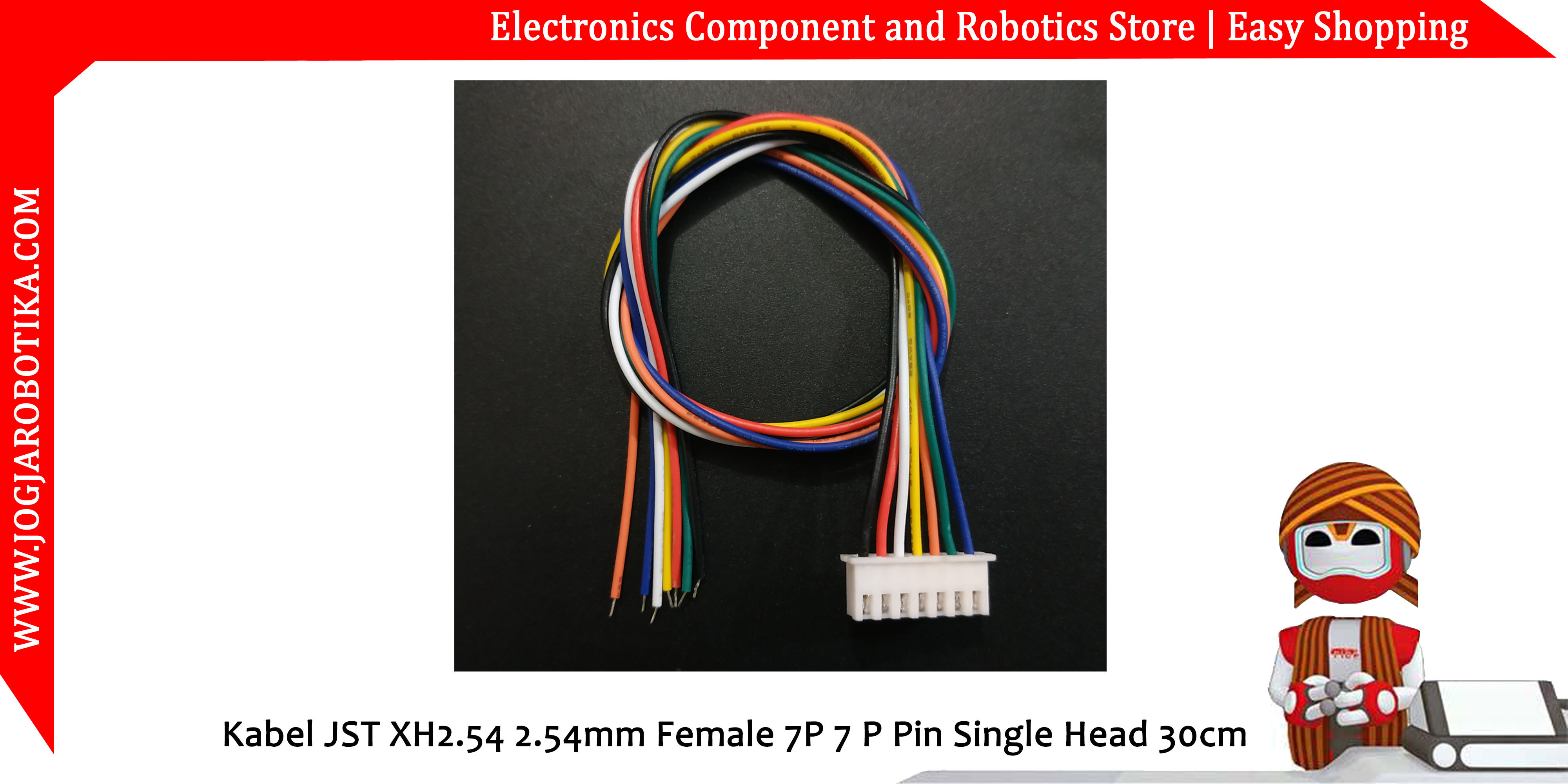 Kabel JST XH2.54 2.54mm Female 7P 7 P Pin Single Head 30cm