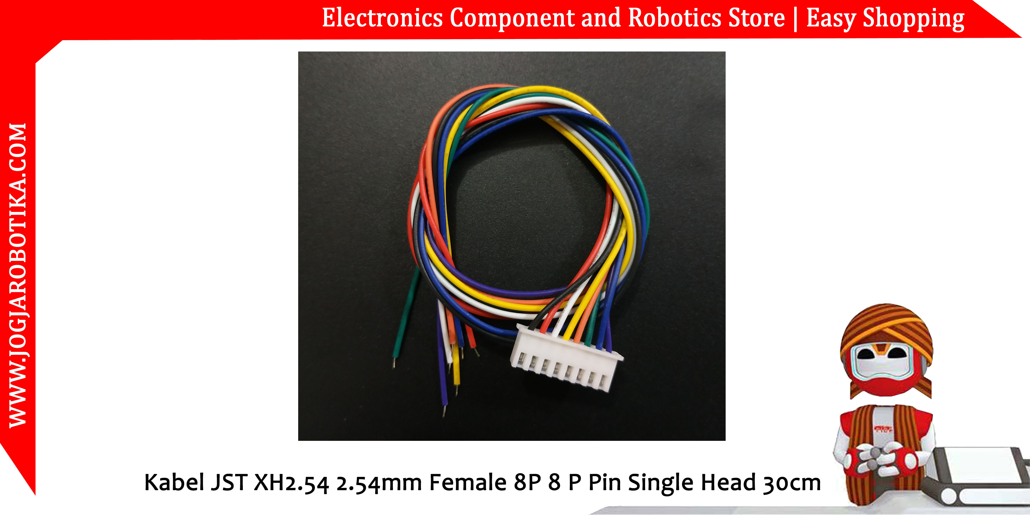 Kabel JST XH2.54 2.54mm Female 8P 8 P Pin Single Head 30cm