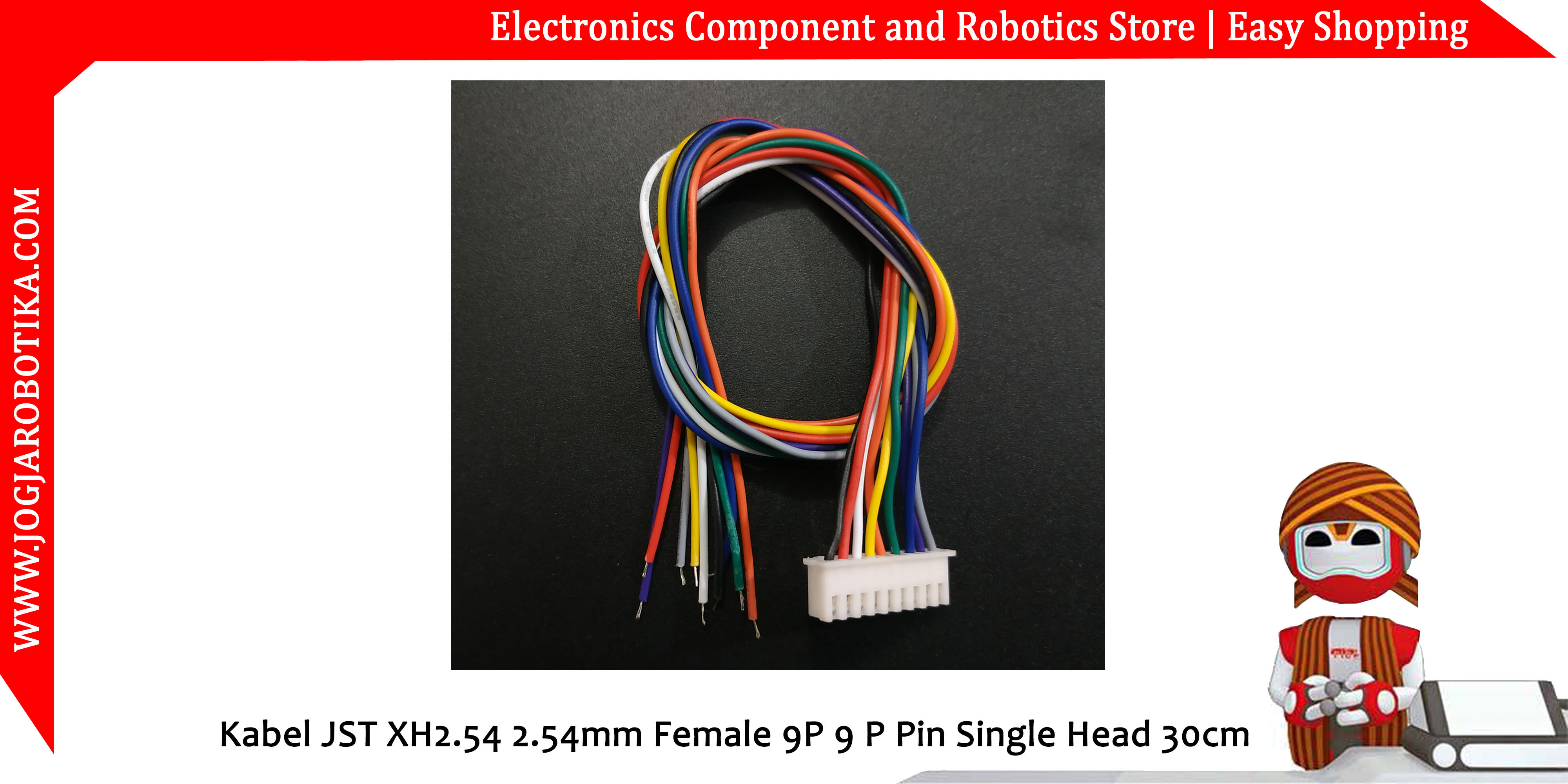 Kabel JST XH2.54 2.54mm Female 9P 9 P Pin Single Head 30cm