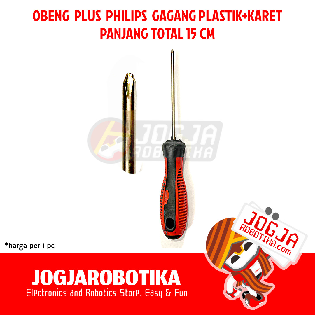 OBENG PLUS PHILIPS GAGANG PLASTIK+KARET - JENIS PLUS (+)