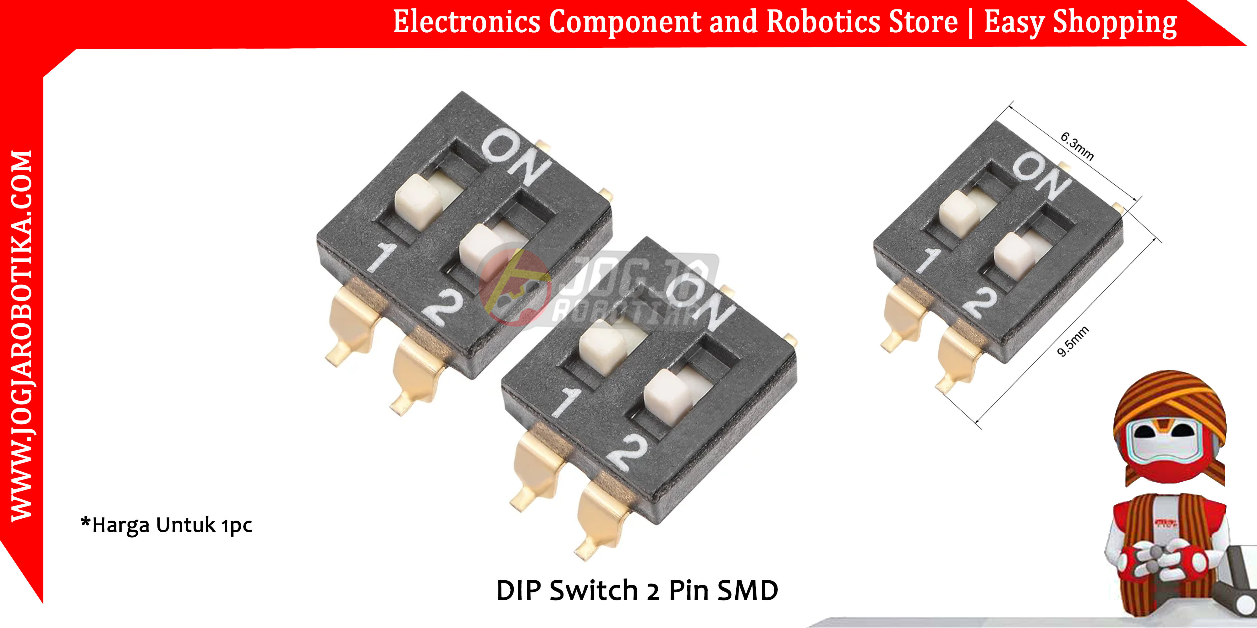 DIP Switch 2 Pin SMD